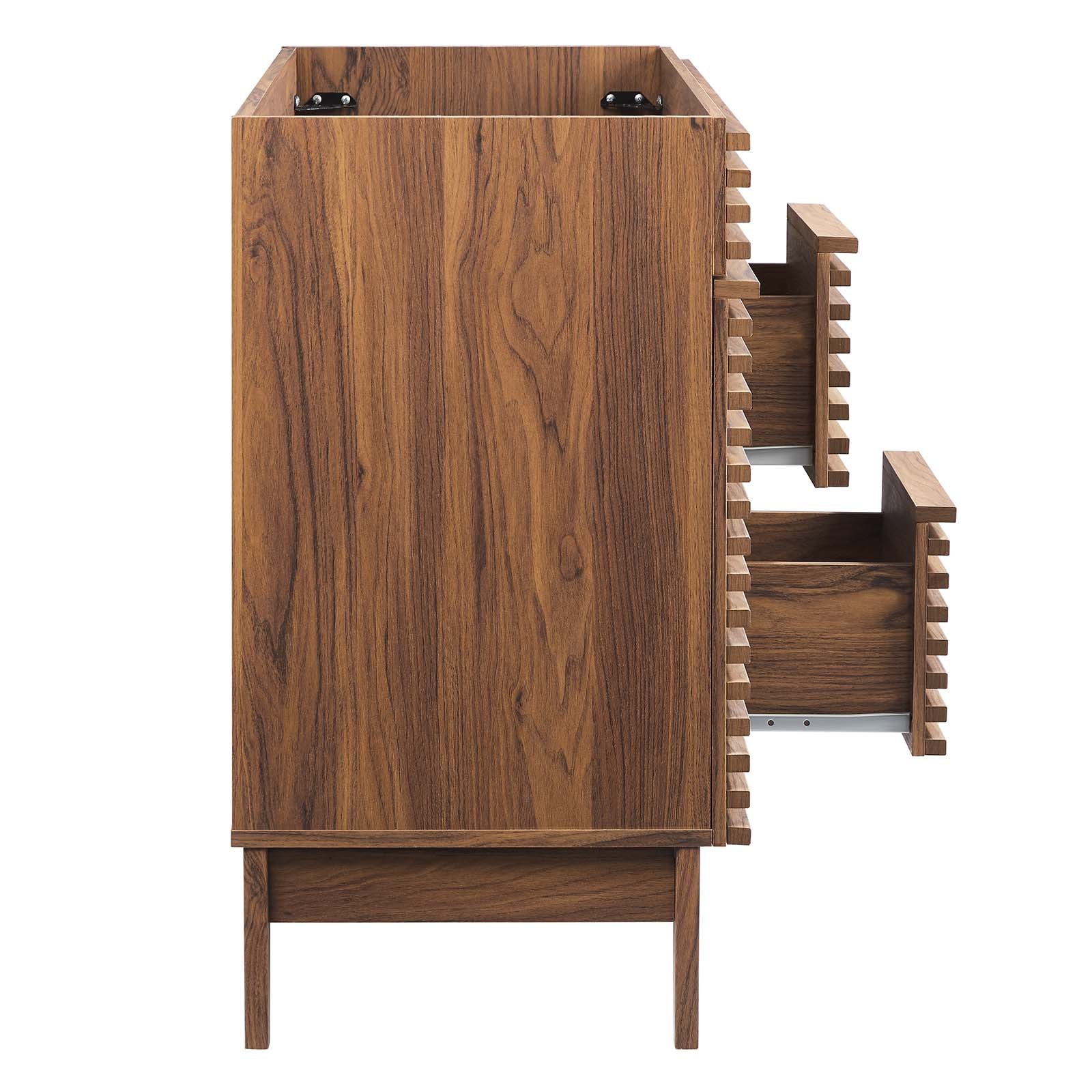 Modway Bathroom Vanity - Render 48" Double Bathroom Vanity Cabinet Walnut