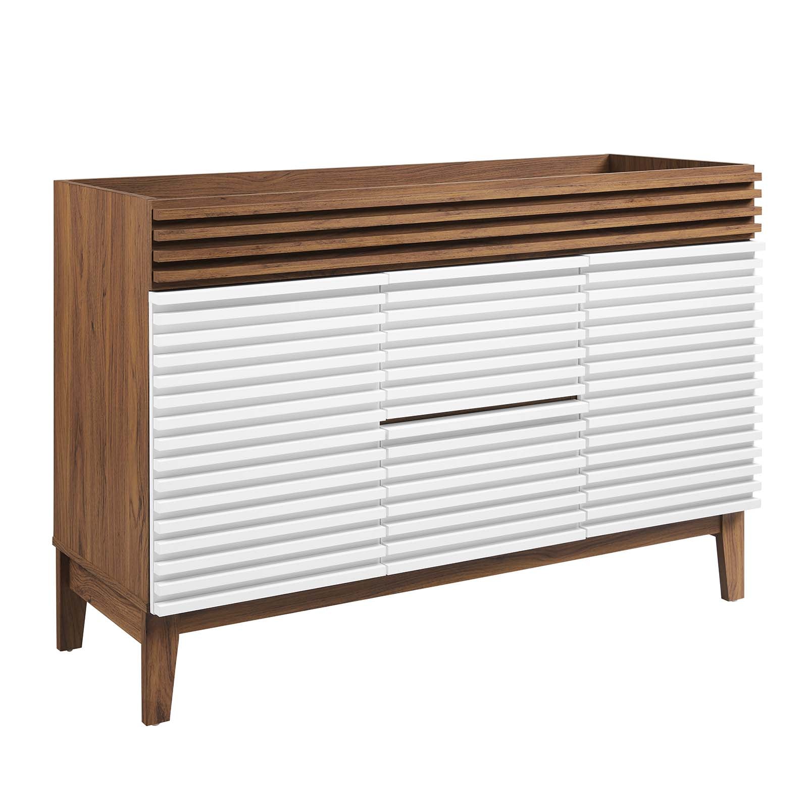 Modway Bathroom Vanity - Render 48" Double Bathroom Vanity Cabinet White Walnut