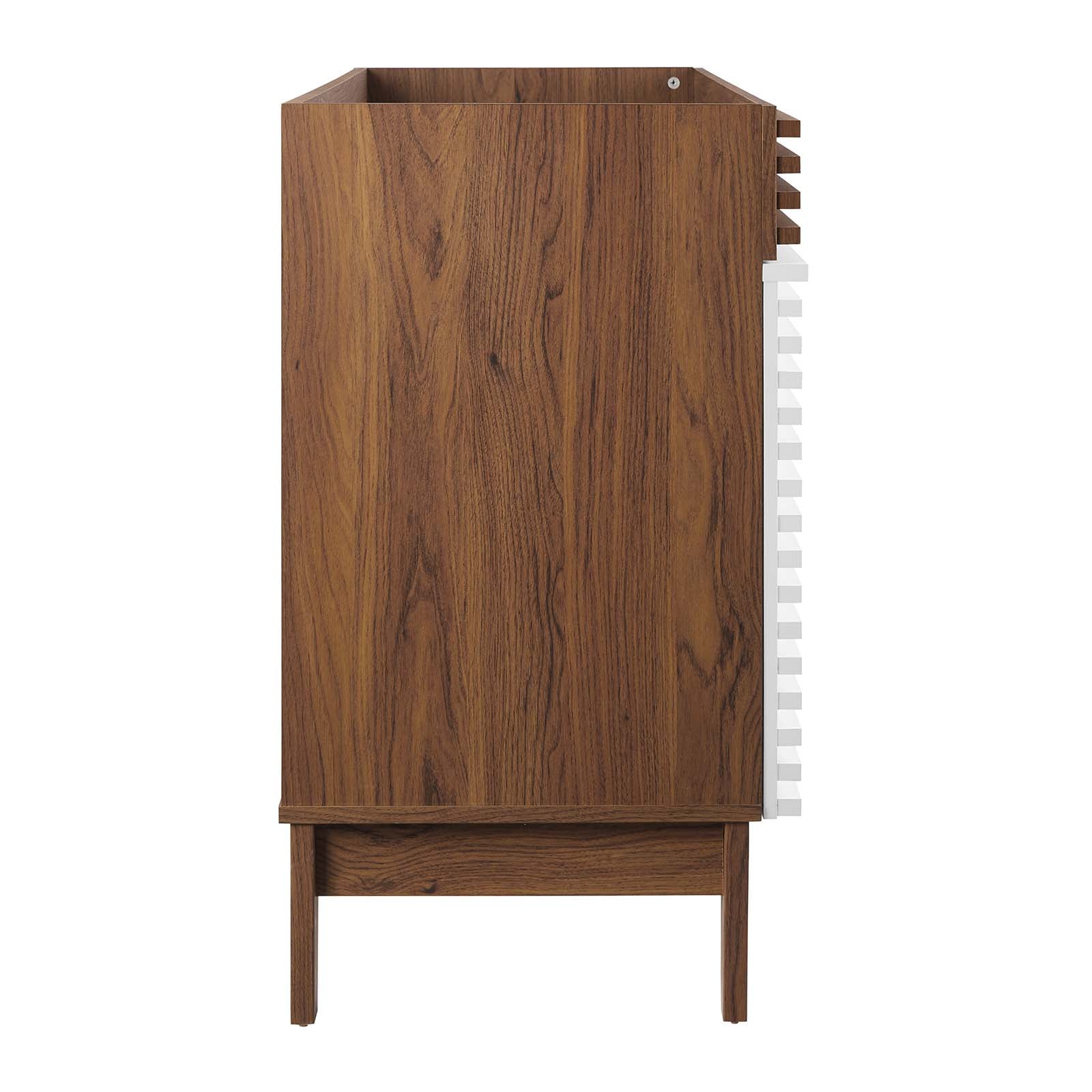 Modway Bathroom Vanity - Render 48" Double Bathroom Vanity Cabinet White Walnut
