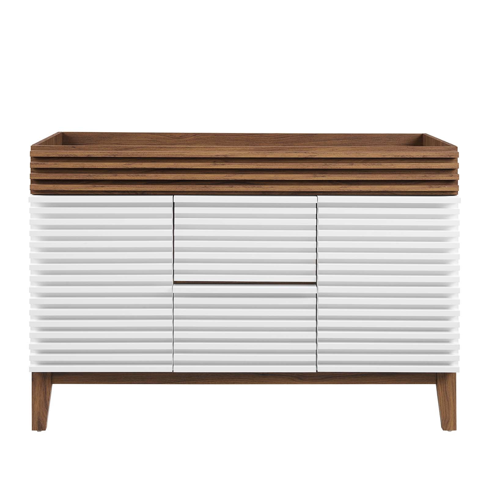Modway Bathroom Vanity - Render 48" Double Bathroom Vanity Cabinet White Walnut
