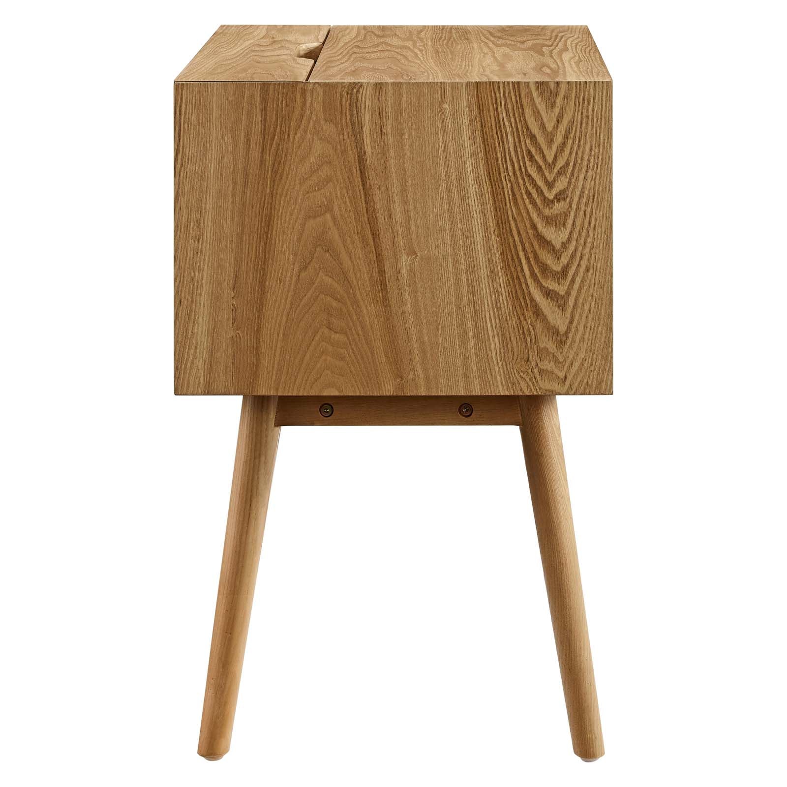 Modway Nightstands & Side Tables - Ember Wood Nightstand With USB Ports Natural Natural