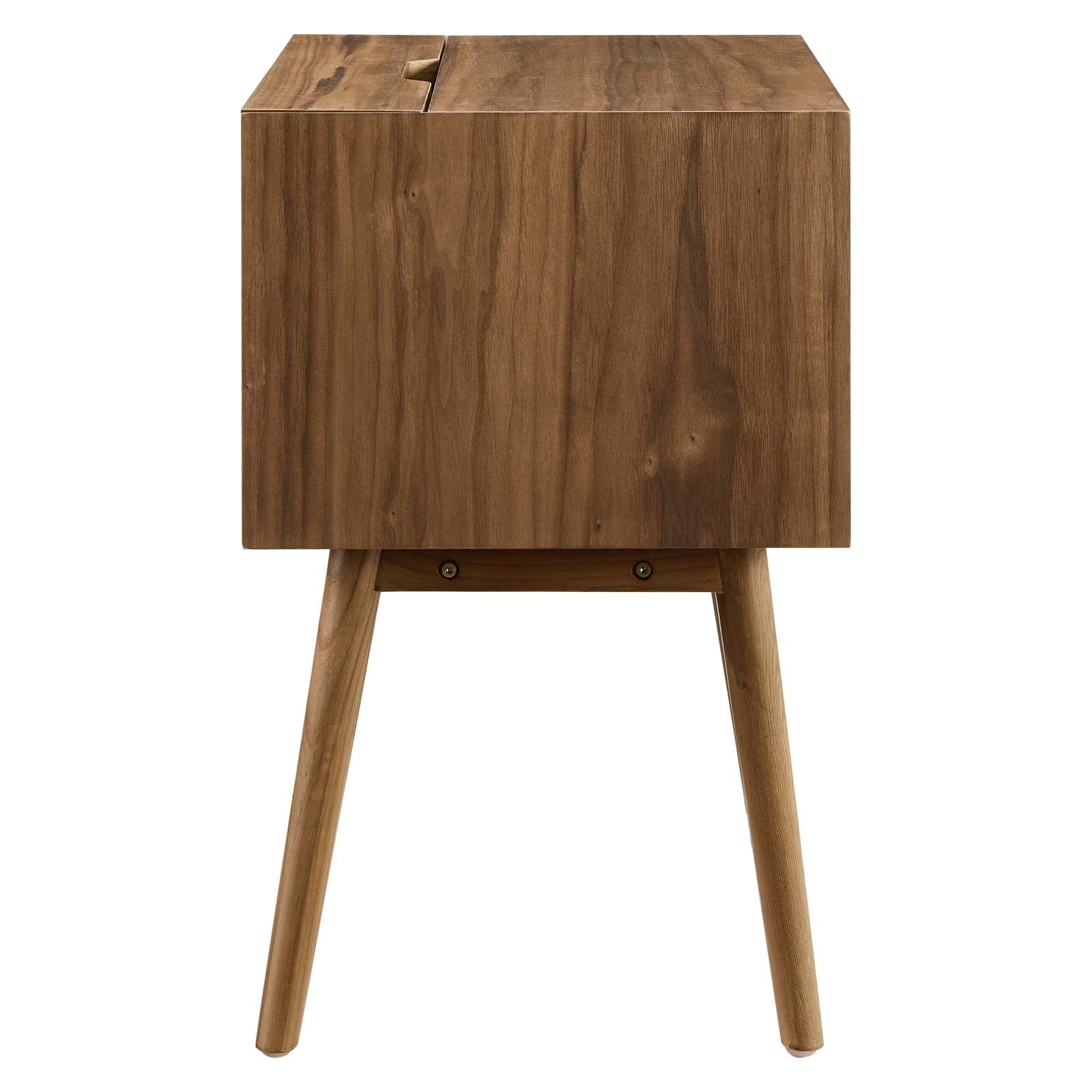 Modway Nightstands & Side Tables - Ember Wood Nightstand With USB Ports Walnut Walnut