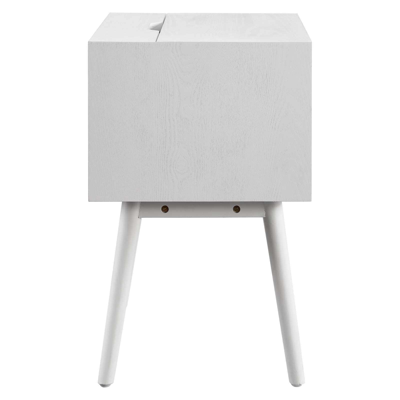 Modway Nightstands & Side Tables - Ember Wood Nightstand With USB Ports White White