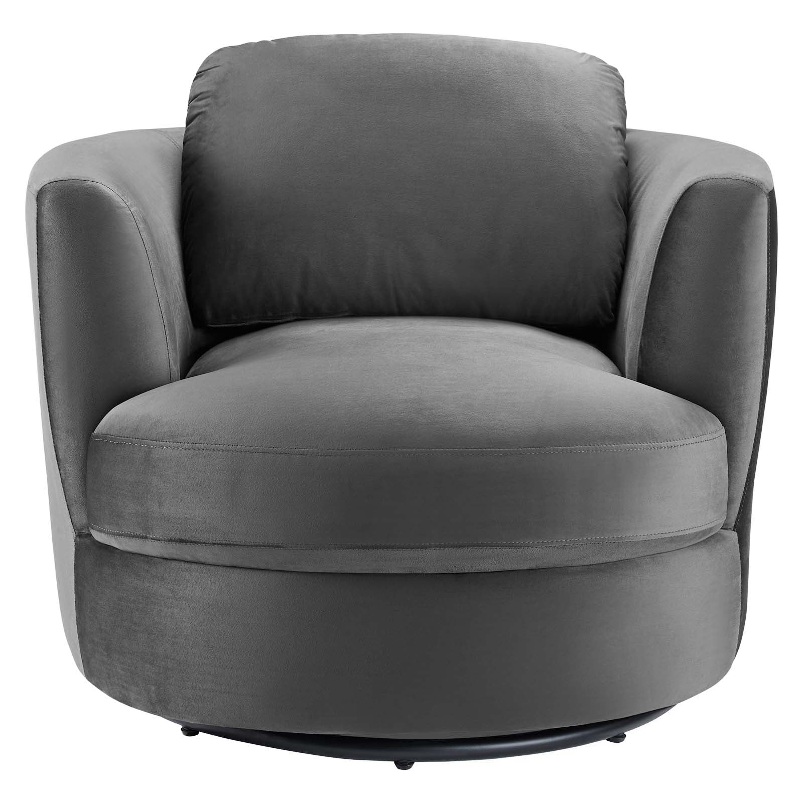 Modway Accent Chairs - Pirouette Performance Velvet Swivel Armchair Gray