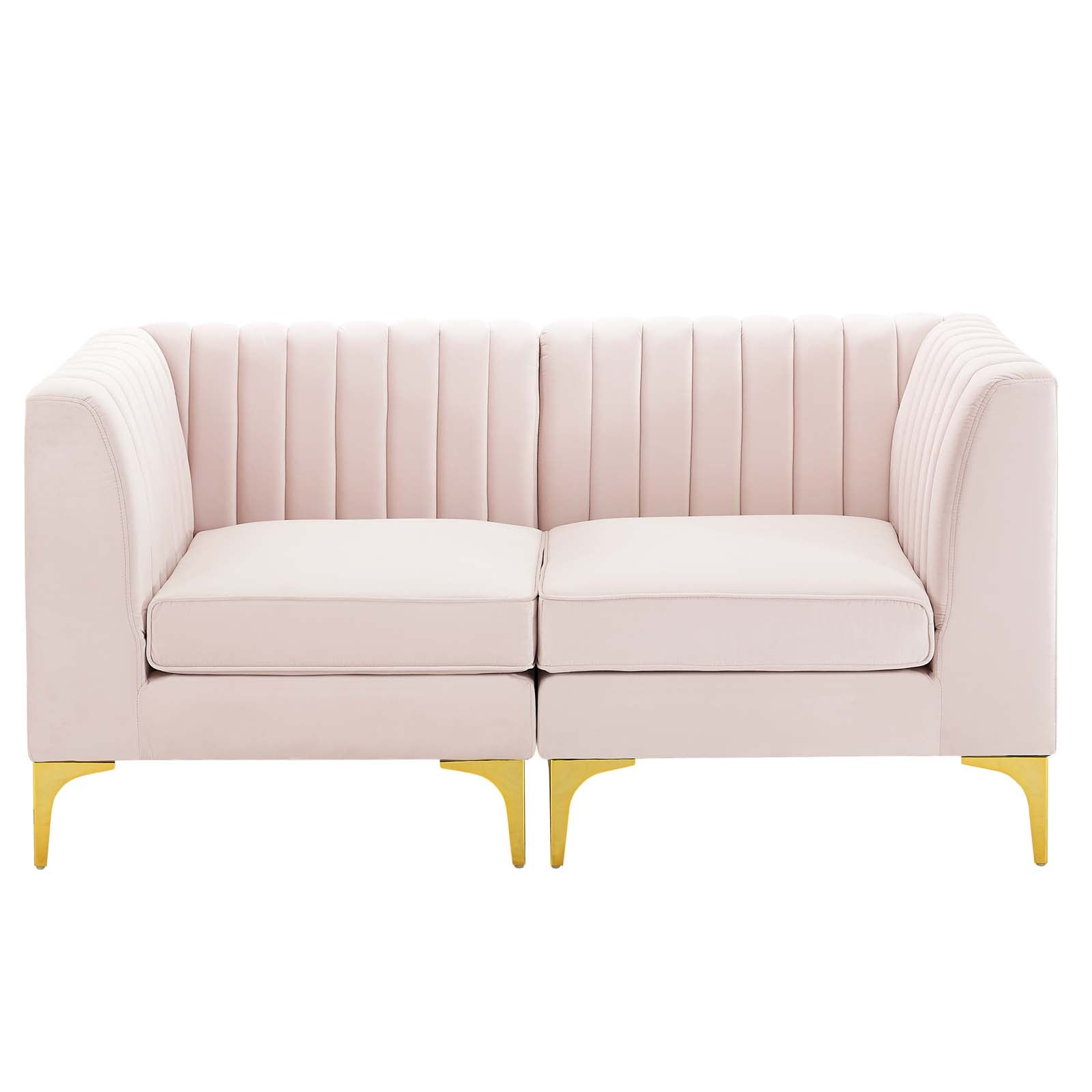 Modway Loveseats - Triumph Channel Tufted Performance Velvet Loveseat Pink