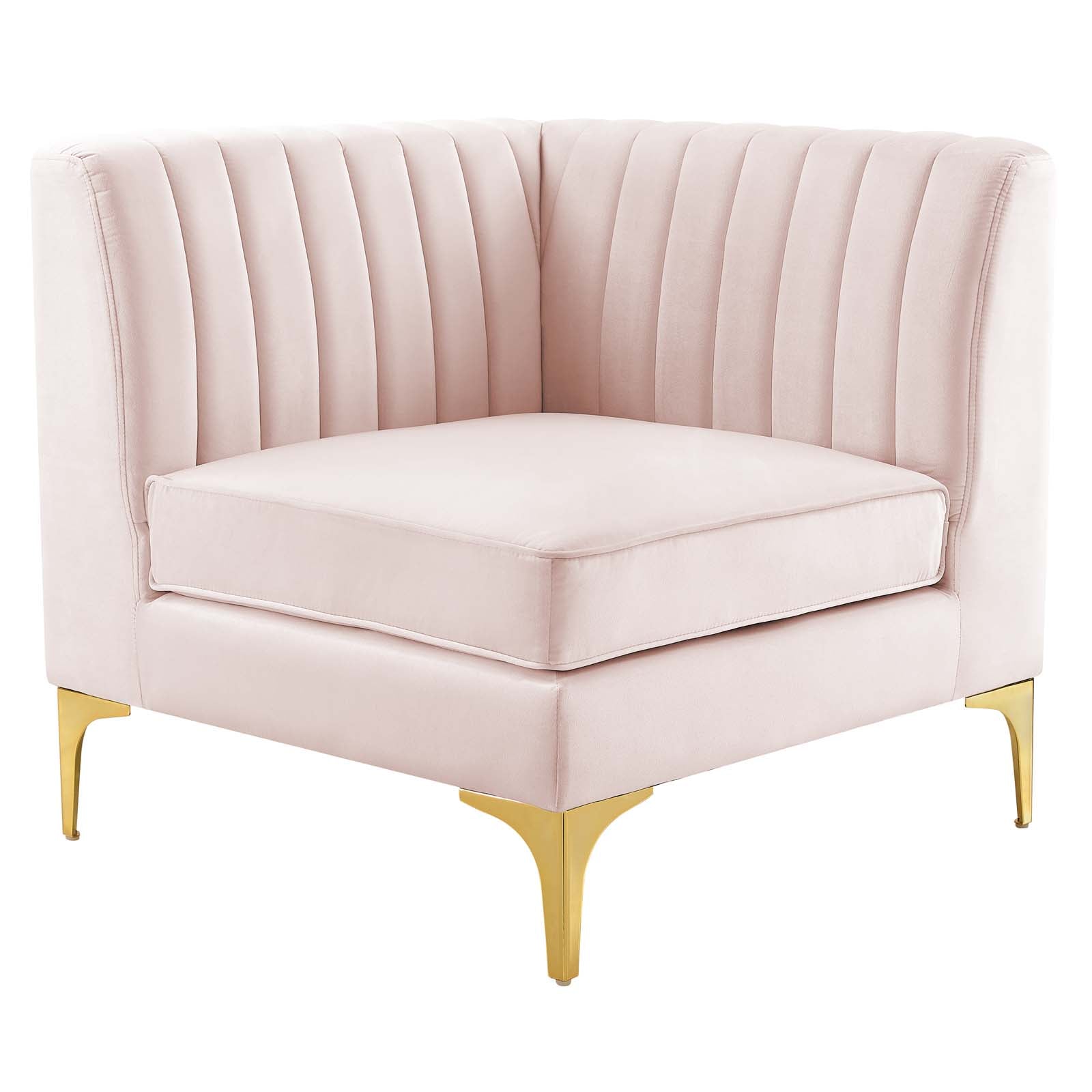 Modway Sofas & Couches - Triumph Channel Tufted Performance Velvet 3-Seater Sofa Pink