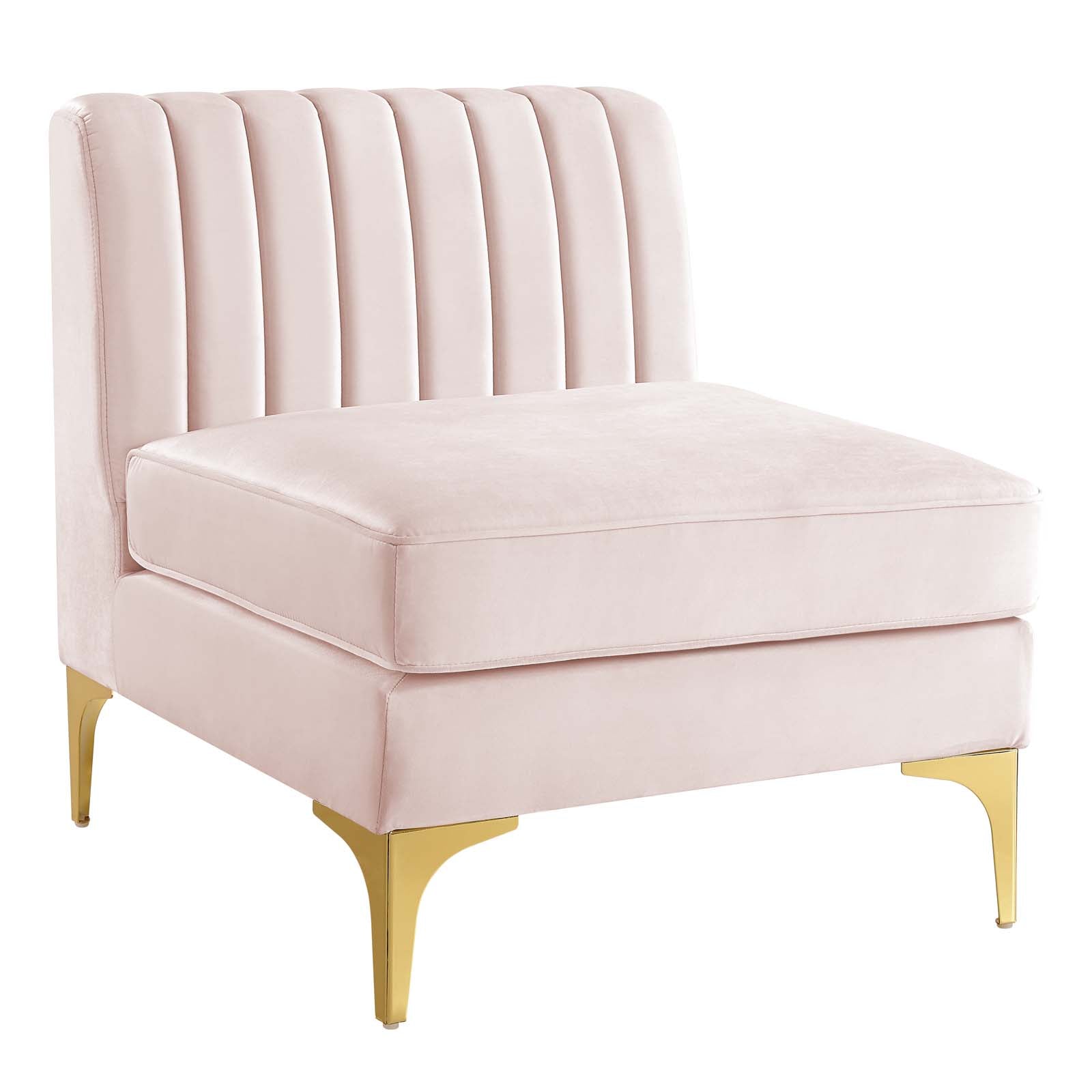 Modway Sofas & Couches - Triumph Channel Tufted Performance Velvet 3-Seater Sofa Pink