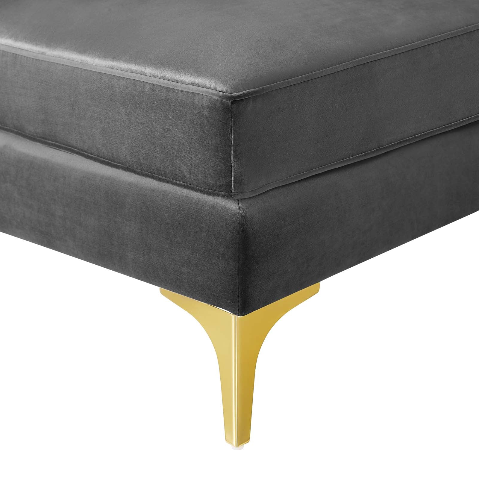 Modway Sectional Sofas - Triumph Channel Tufted Performance Velvet 4 Piece Sectional Sofa Gray 91"