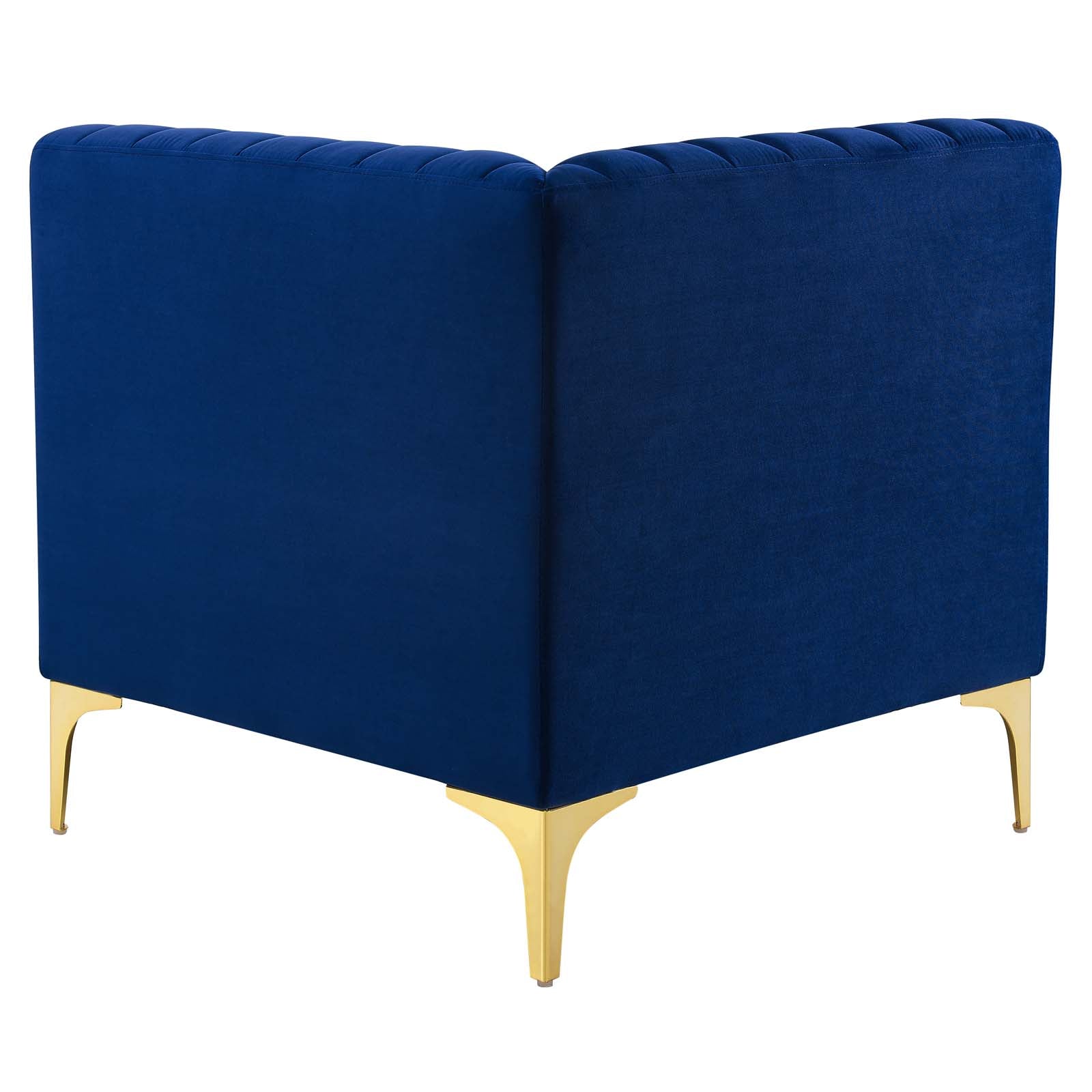 Modway Sectional Sofas - Triumph Channel Tufted Performance Velvet 8-Piece Sectional Sofa Navy