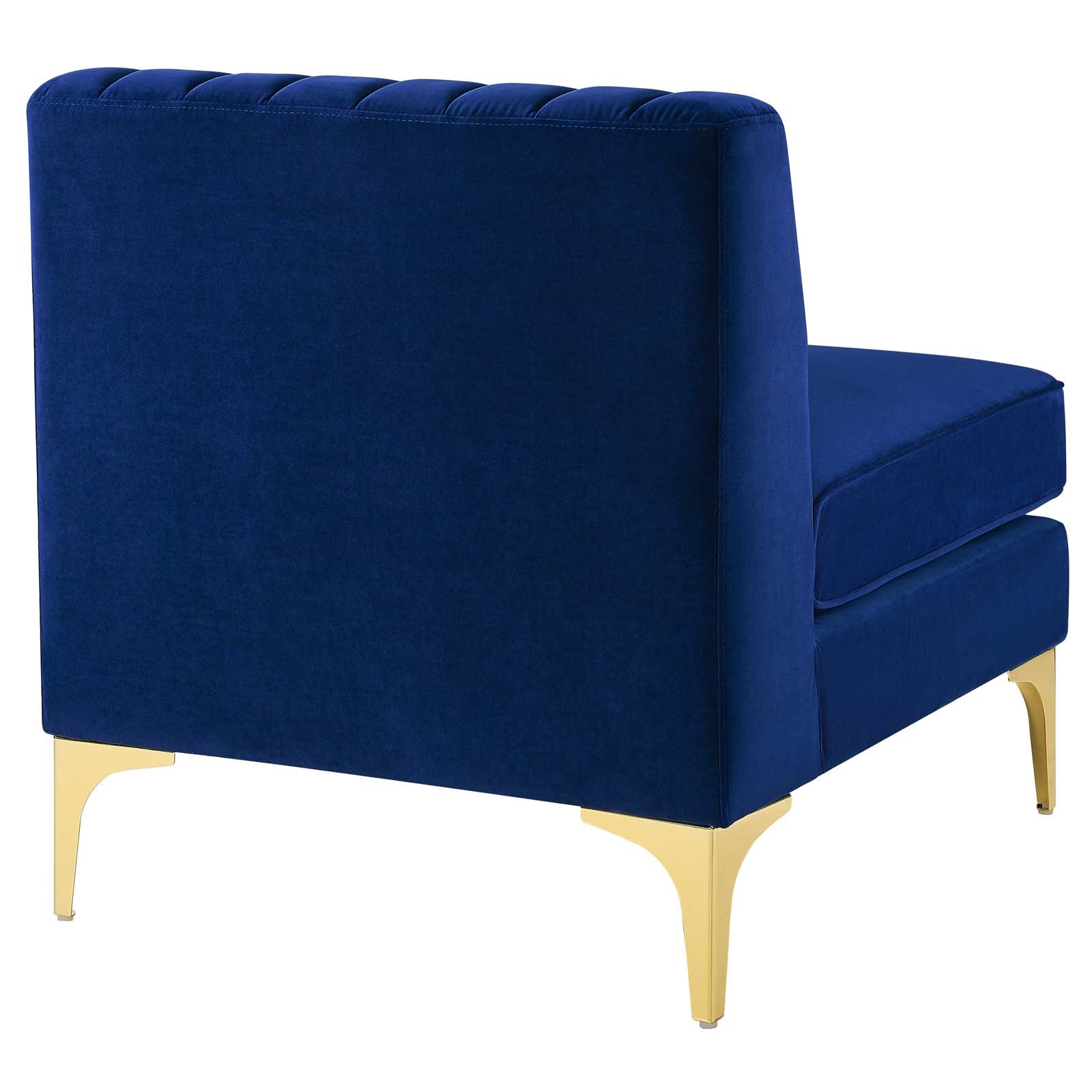 Modway Sectional Sofas - Triumph Channel Tufted Performance Velvet 8-Piece Sectional Sofa Navy