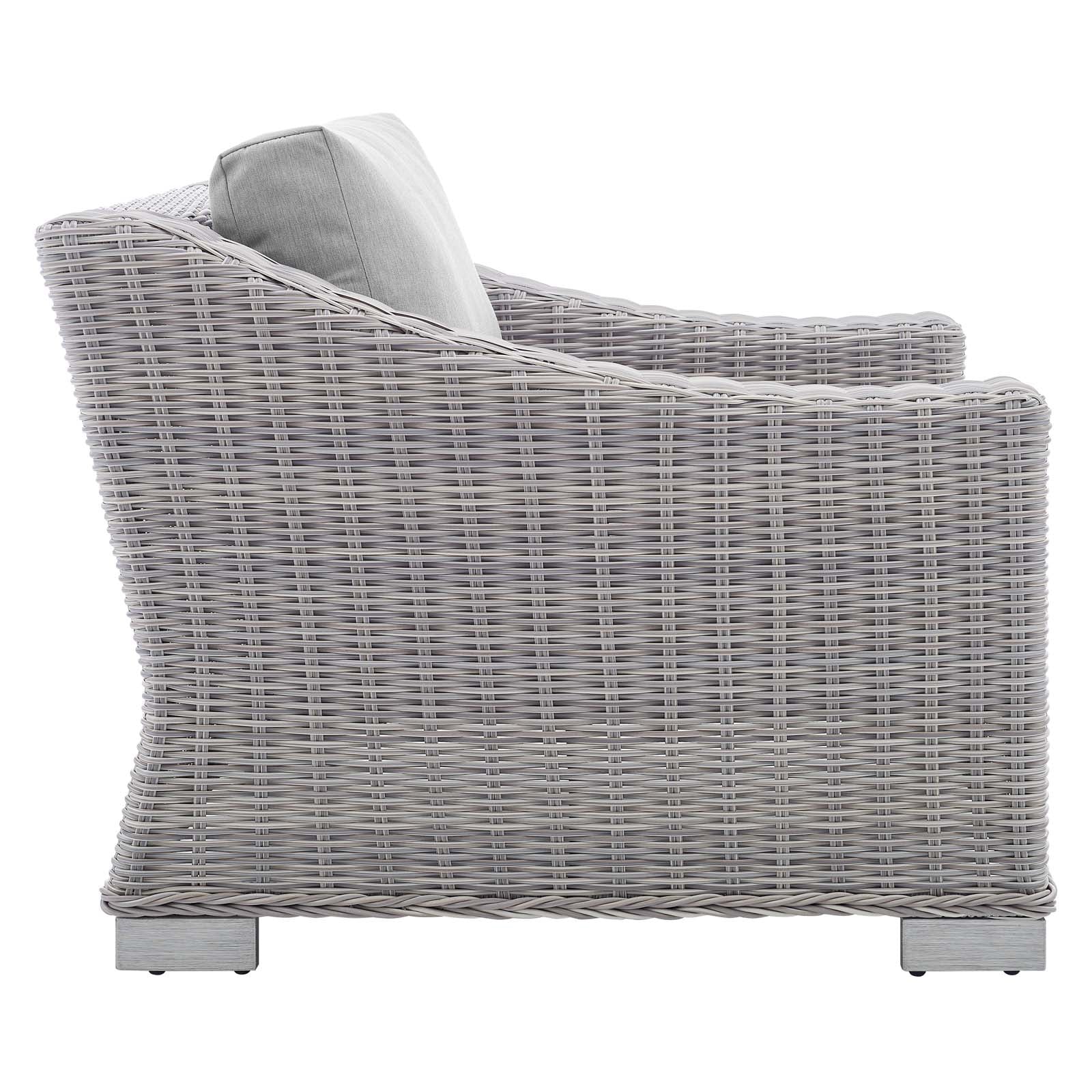 Modway Outdoor Conversation Sets - Conway Sunbrella Outdoor Patio Wicker Rattan 4-Piece Furniture Set Light Gray-EEI-4359-LGR-GRY