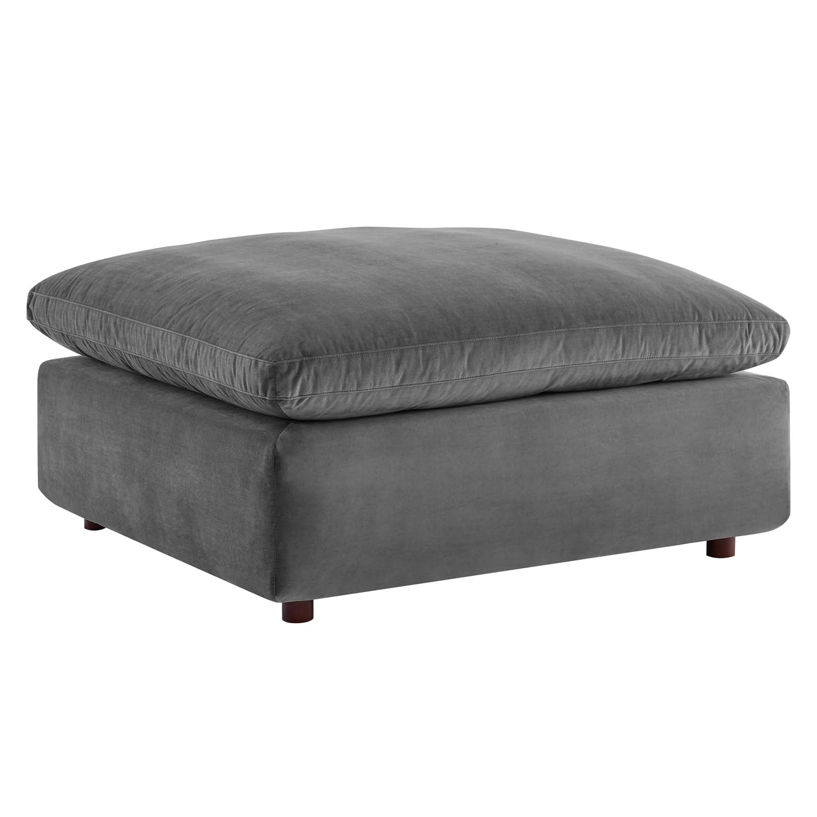 Modway Ottomans & Stools - Commix Down Filled Overstuffed Performance Velvet Ottoman Gray