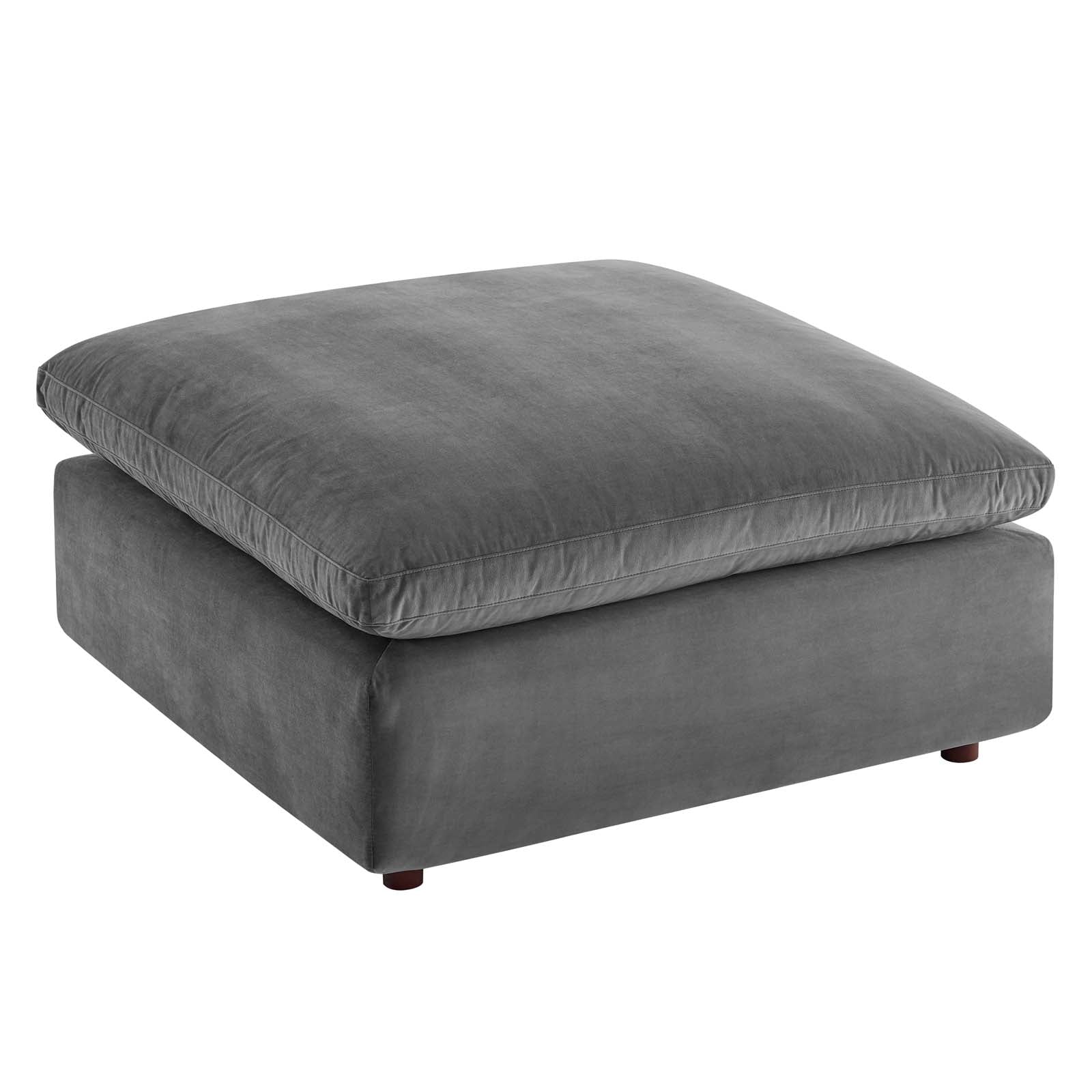 Modway Ottomans & Stools - Commix Down Filled Overstuffed Performance Velvet Ottoman Gray