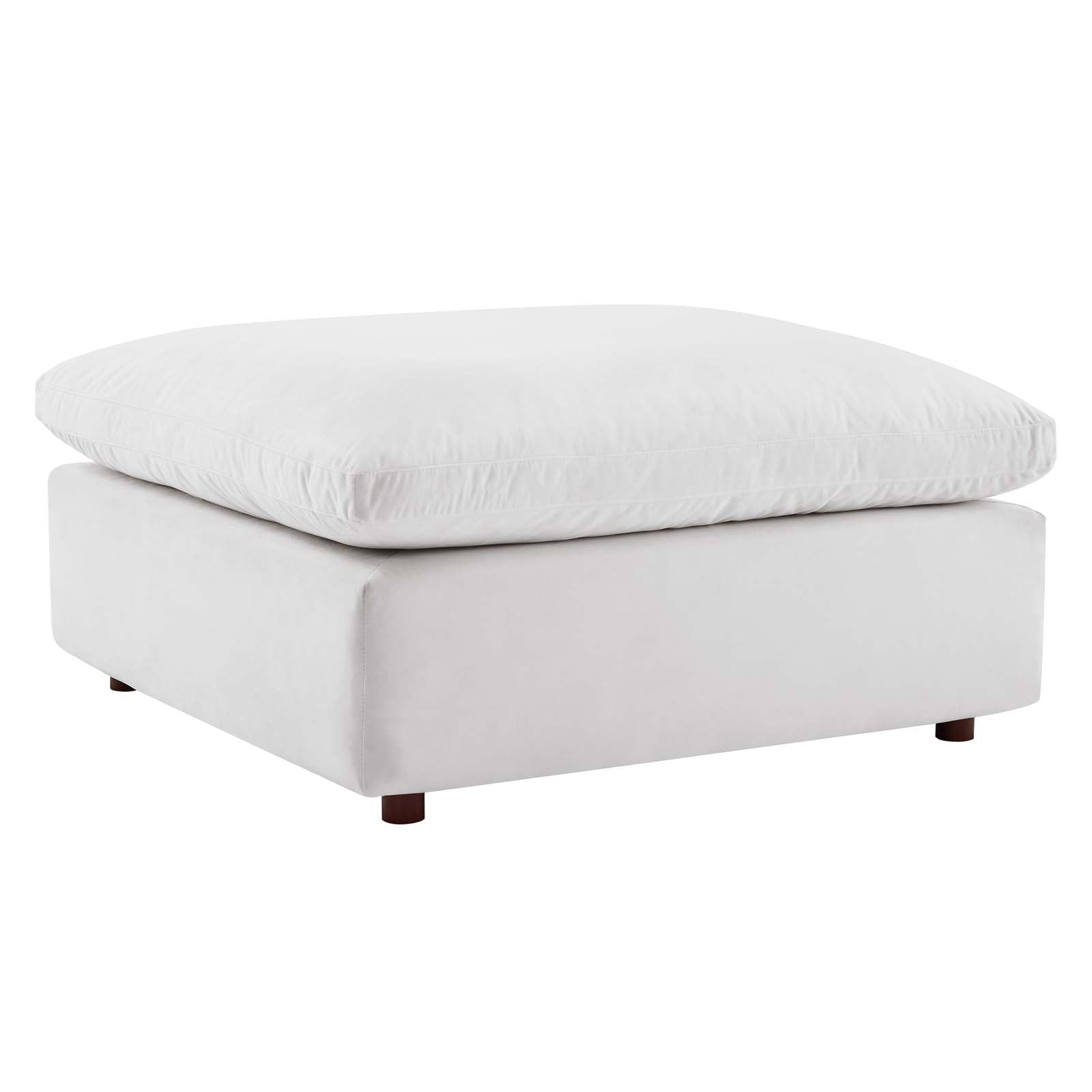 Modway Ottomans & Stools - Commix Down Filled Overstuffed Performance Velvet Ottoman White