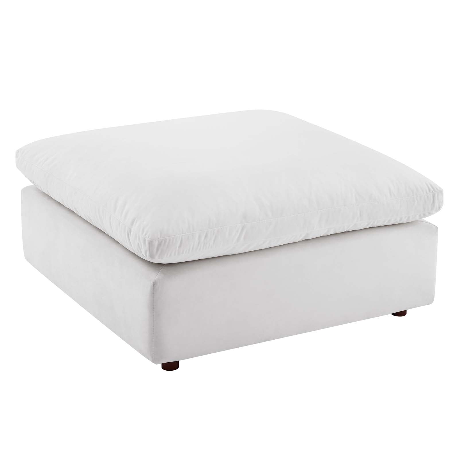 Modway Ottomans & Stools - Commix Down Filled Overstuffed Performance Velvet Ottoman White