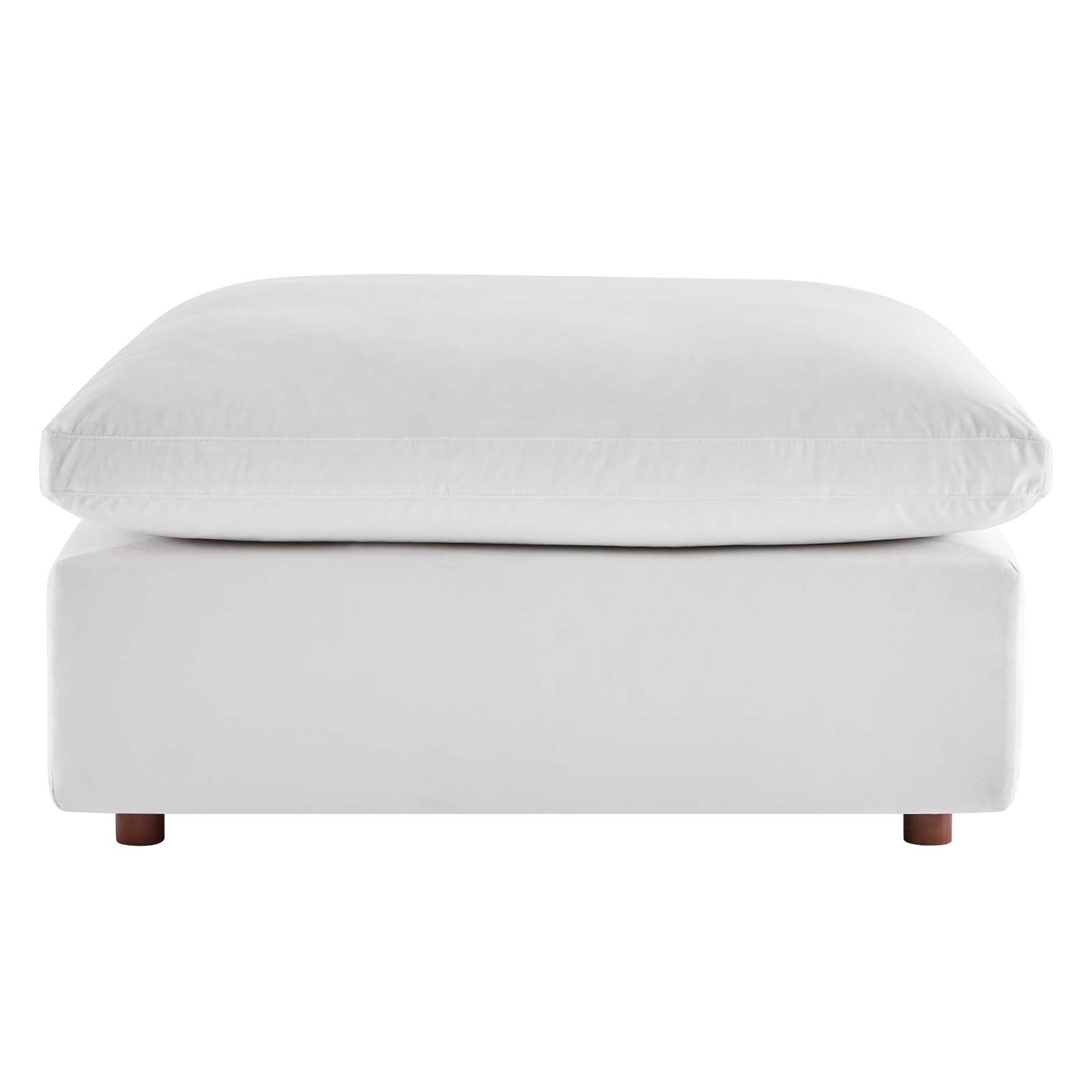 Modway Ottomans & Stools - Commix Down Filled Overstuffed Performance Velvet Ottoman White