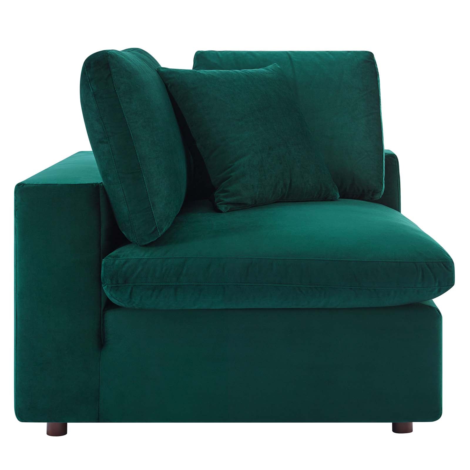Modway Accent Chairs - Commix Down Filled Overstuffed Performance Velvet Corner Chair Green
