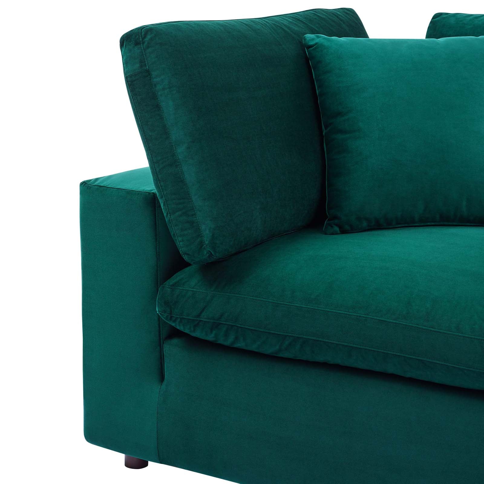 Modway Accent Chairs - Commix Down Filled Overstuffed Performance Velvet Corner Chair Green