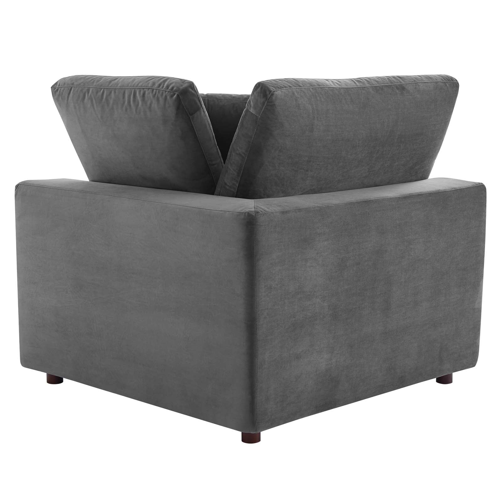 Modway Accent Chairs - Commix Down Filled Overstuffed Performance Velvet Corner Chair Gray