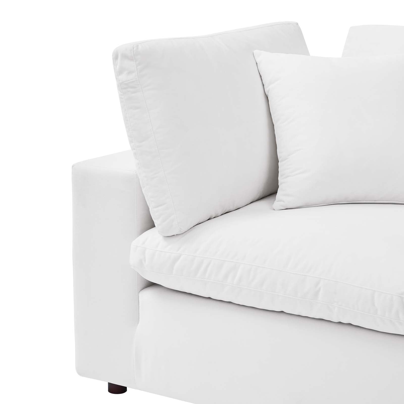 Modway Accent Chairs - Commix Down Filled Overstuffed Performance Velvet Corner Chair White