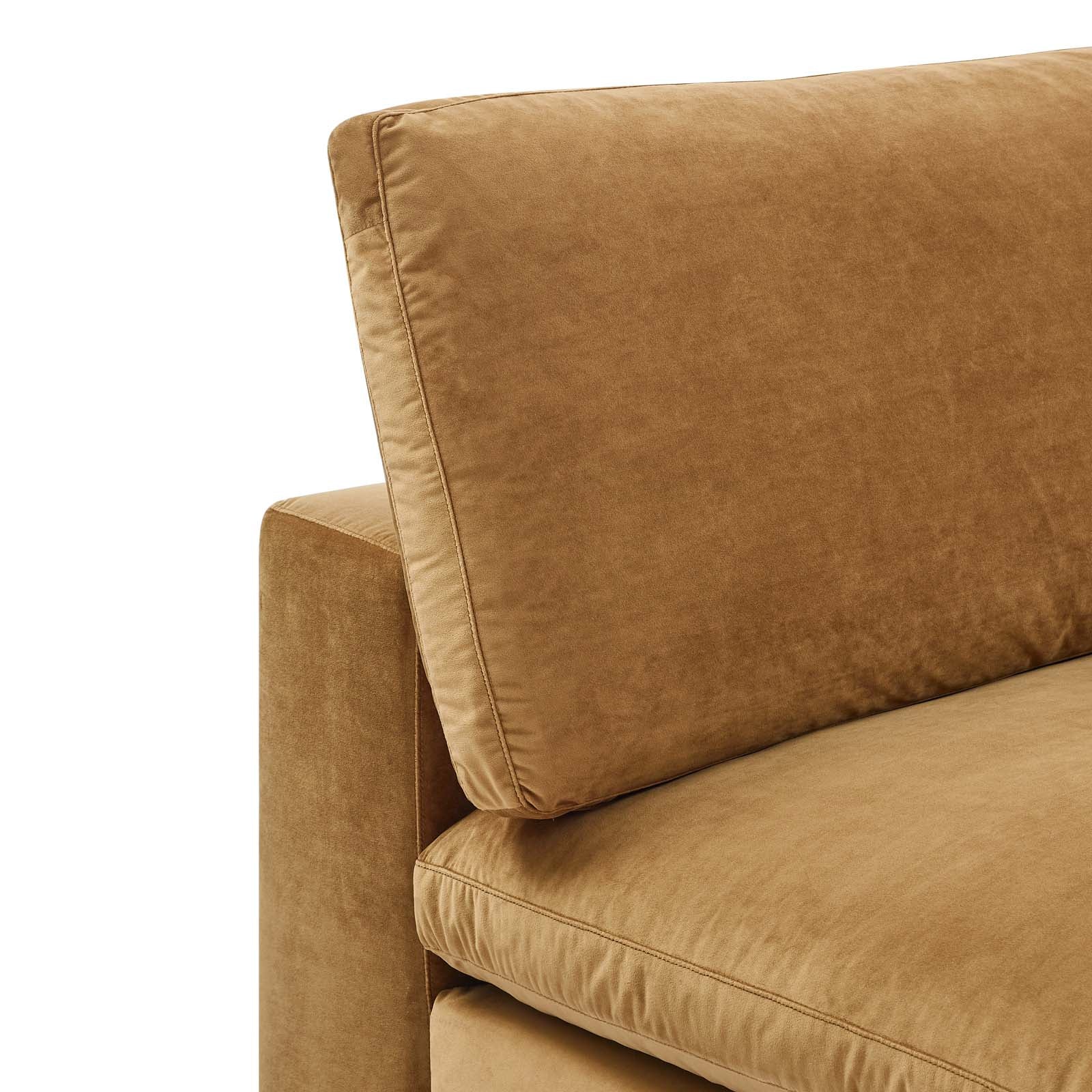 Modway Accent Chairs - Commix Down Filled Overstuffed Performance Velvet Armless Chair Cognac