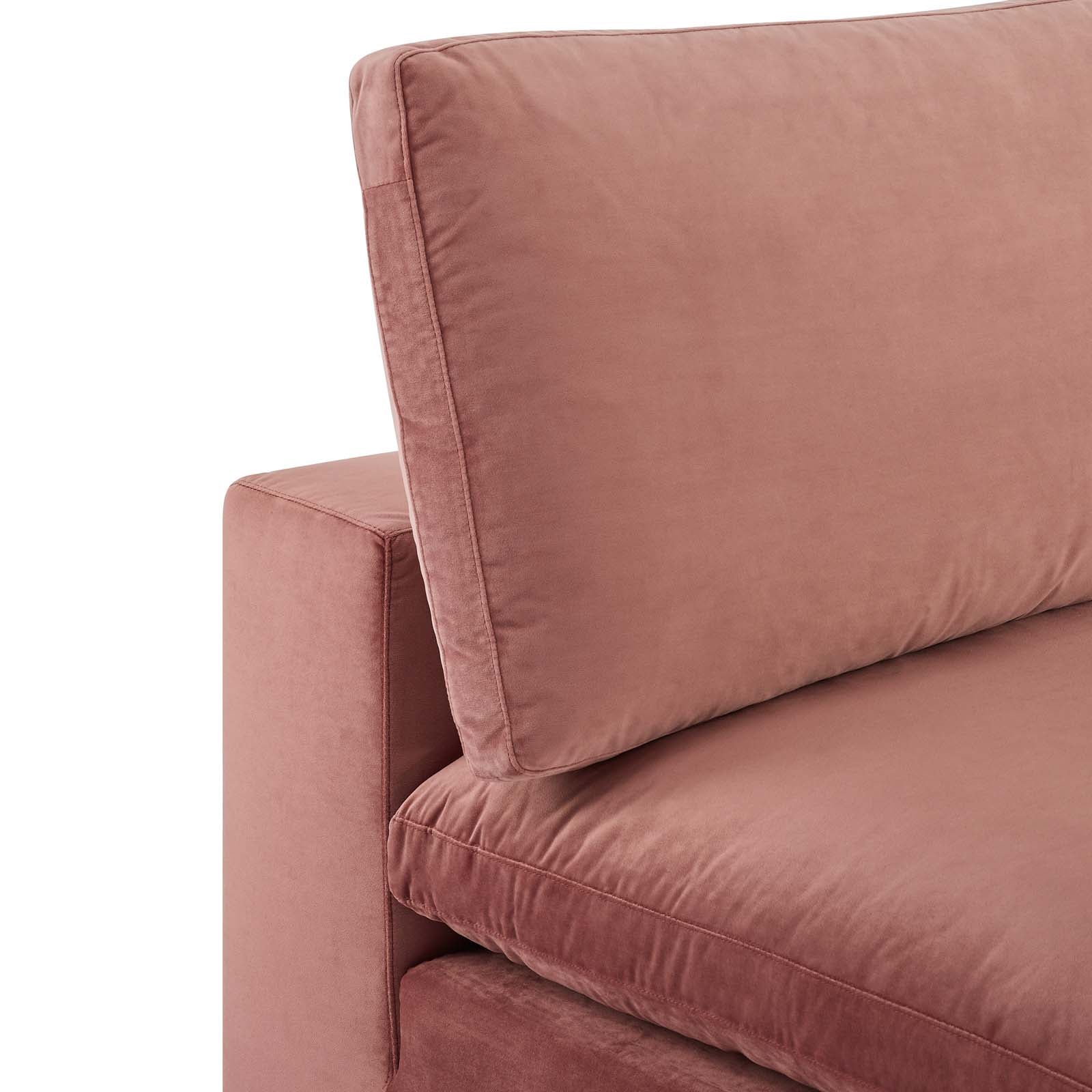 Modway Accent Chairs - Commix Down Filled Overstuffed Performance Velvet Armless Chair Dusty Rose