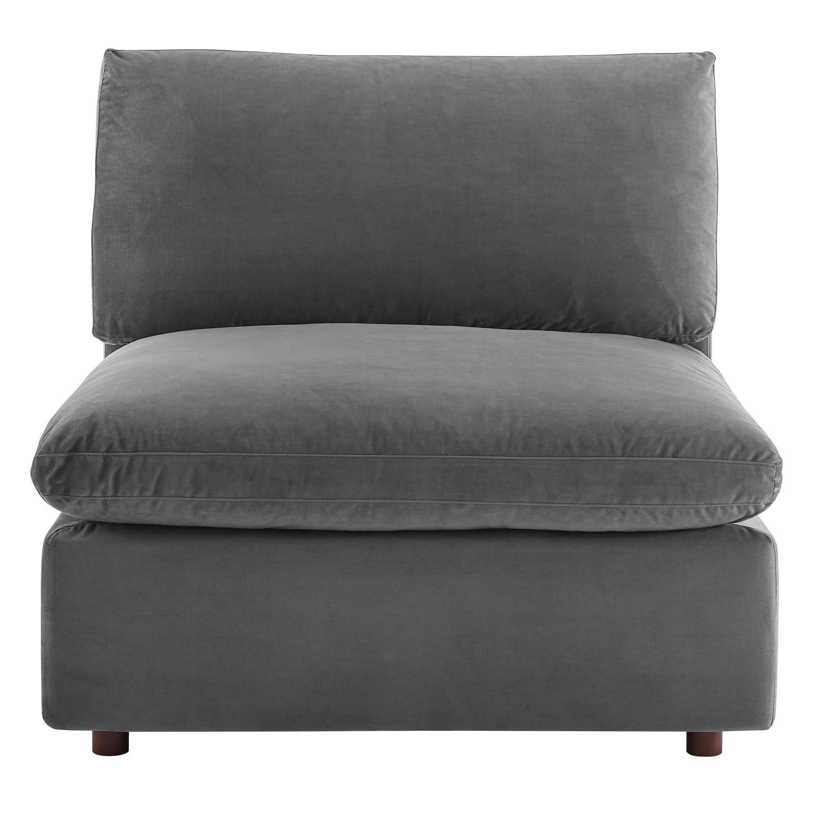 Modway Accent Chairs - Commix Down Filled Overstuffed Performance Velvet Armless Chair Gray