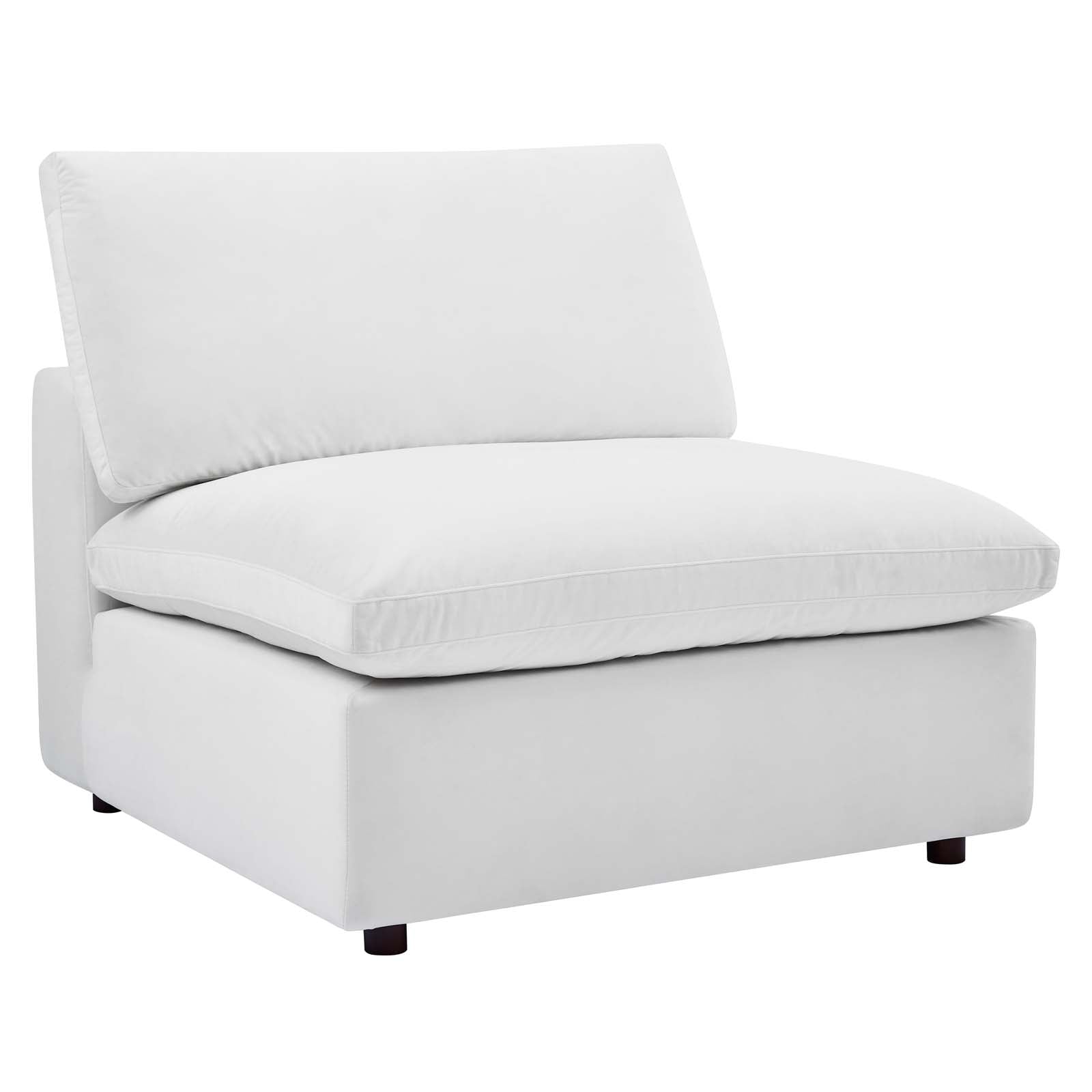 Modway Accent Chairs - Commix Down Filled Overstuffed Performance Velvet Armless Chair White