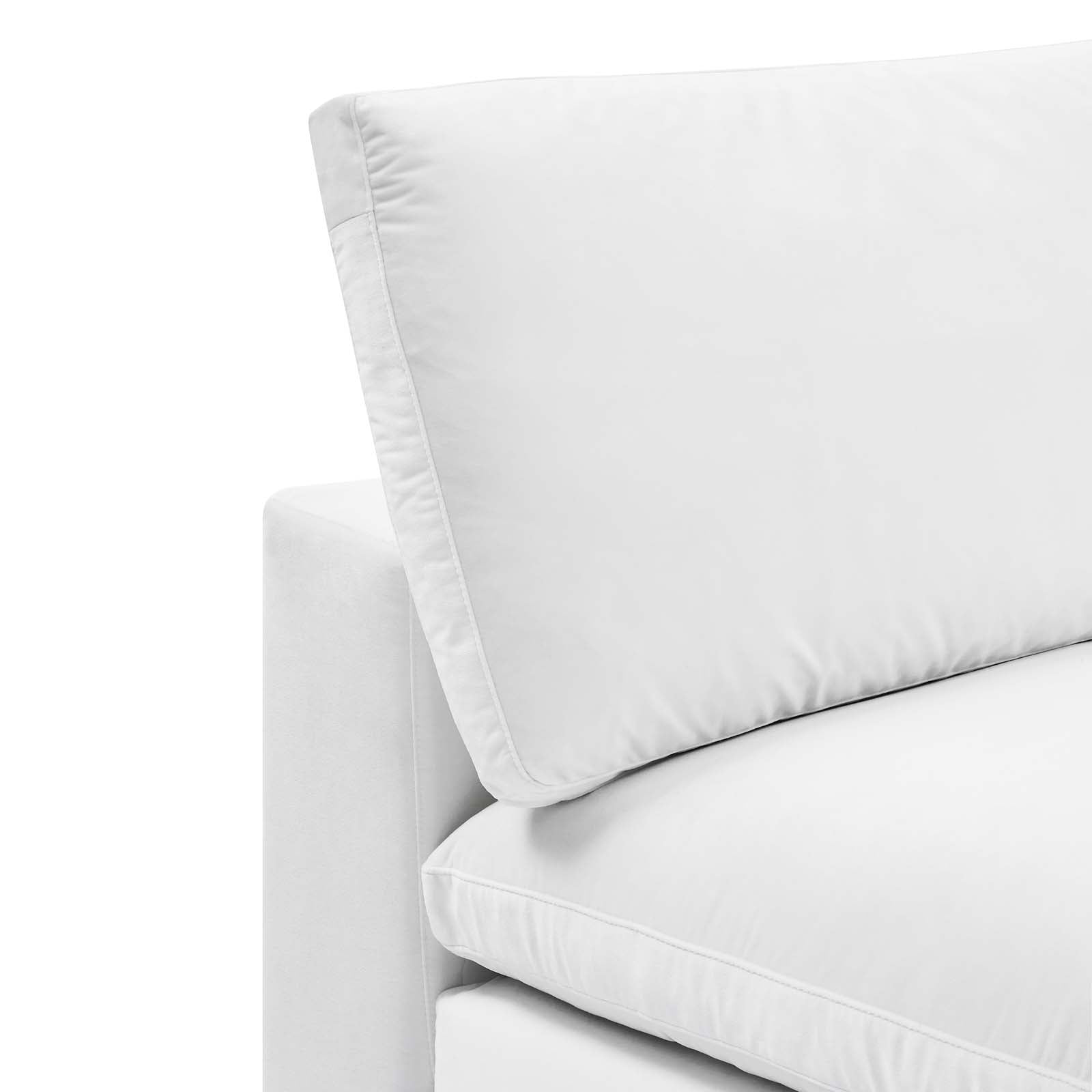 Modway Accent Chairs - Commix Down Filled Overstuffed Performance Velvet Armless Chair White