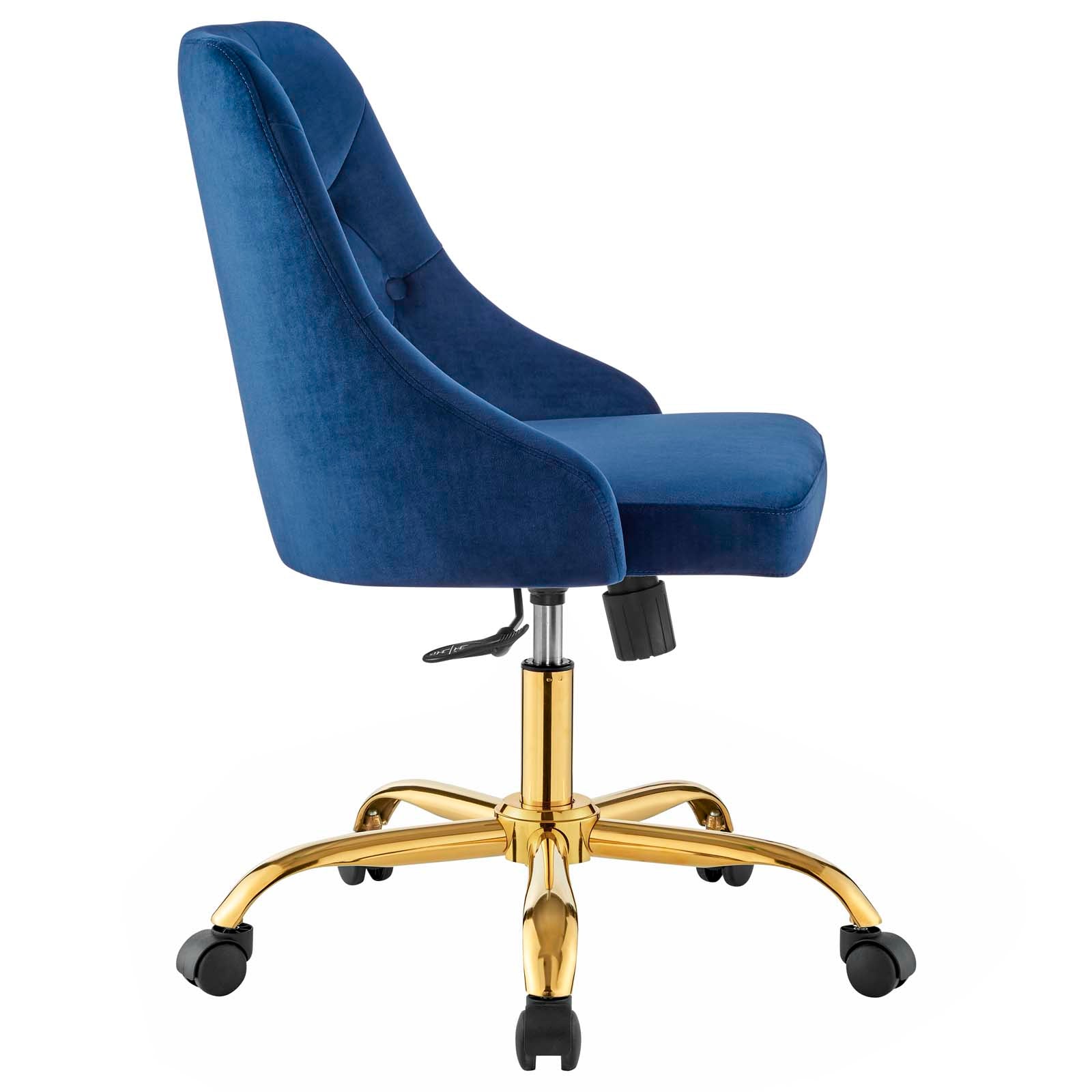 Modway Task Chairs - Distinct Tufted Swivel Performance Velvet Office Chair Gold Navy