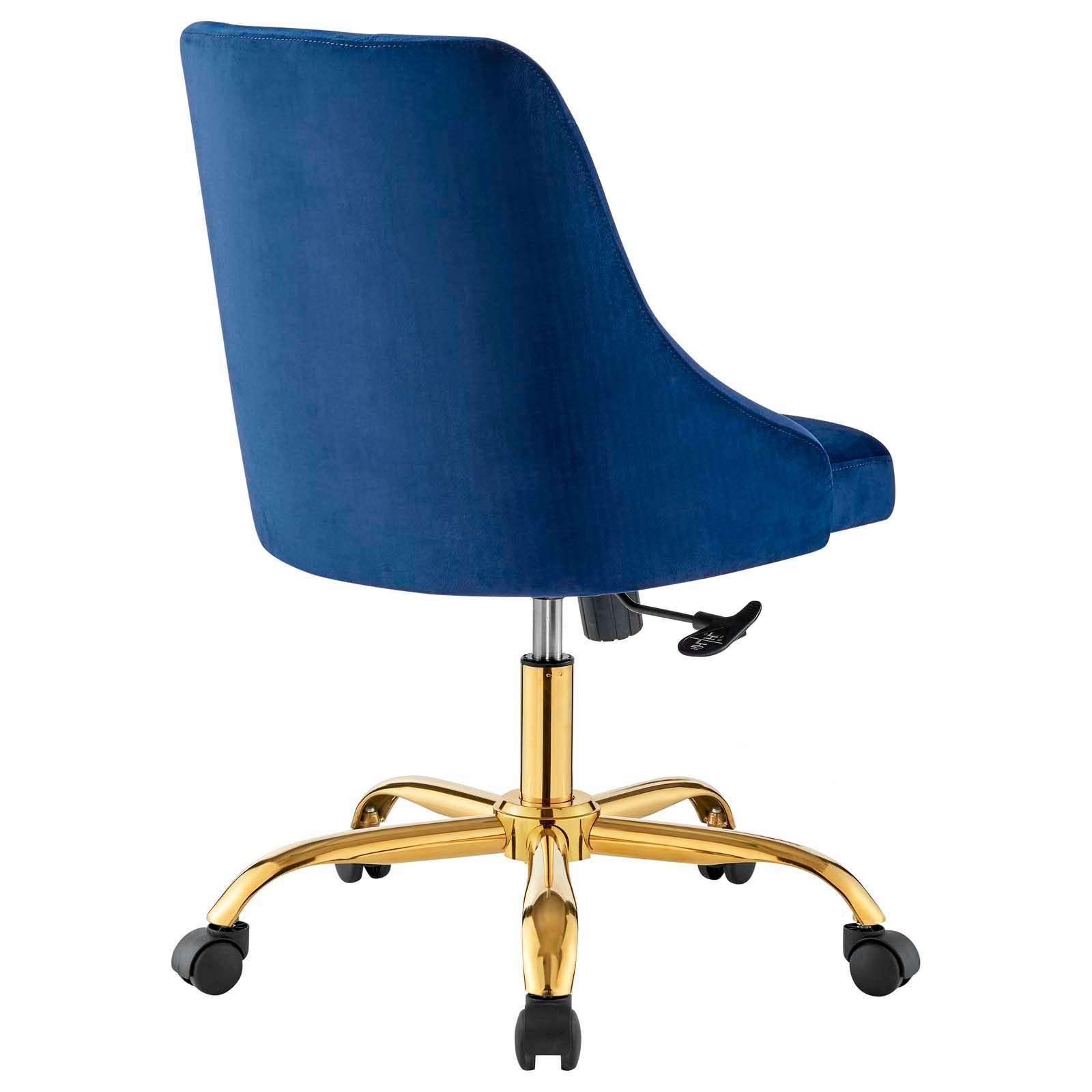 Modway Task Chairs - Distinct Tufted Swivel Performance Velvet Office Chair Gold Navy