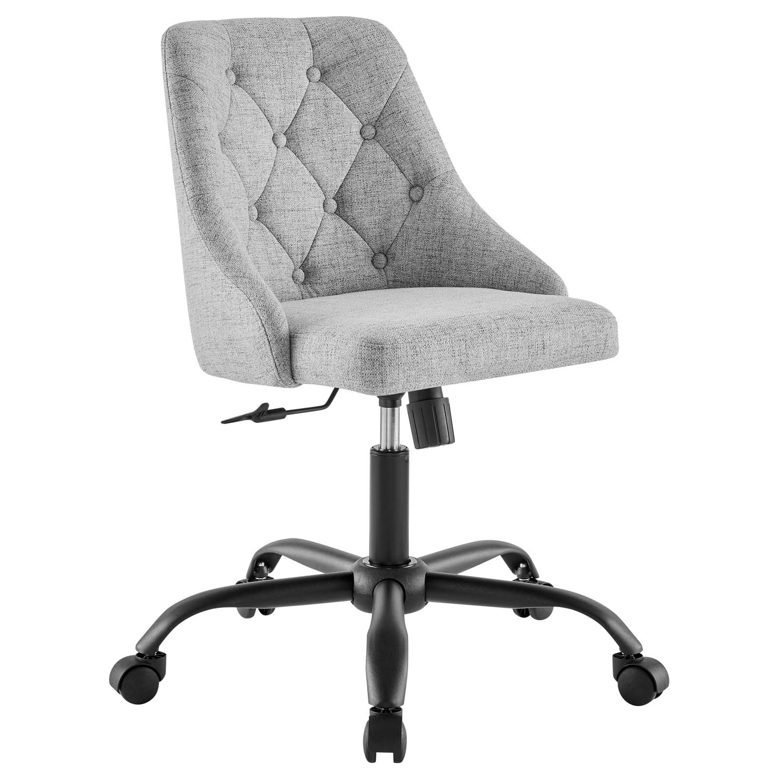 Modway Task Chairs - Distinct Tufted Swivel Upholstered Office Chair Black Light Gray