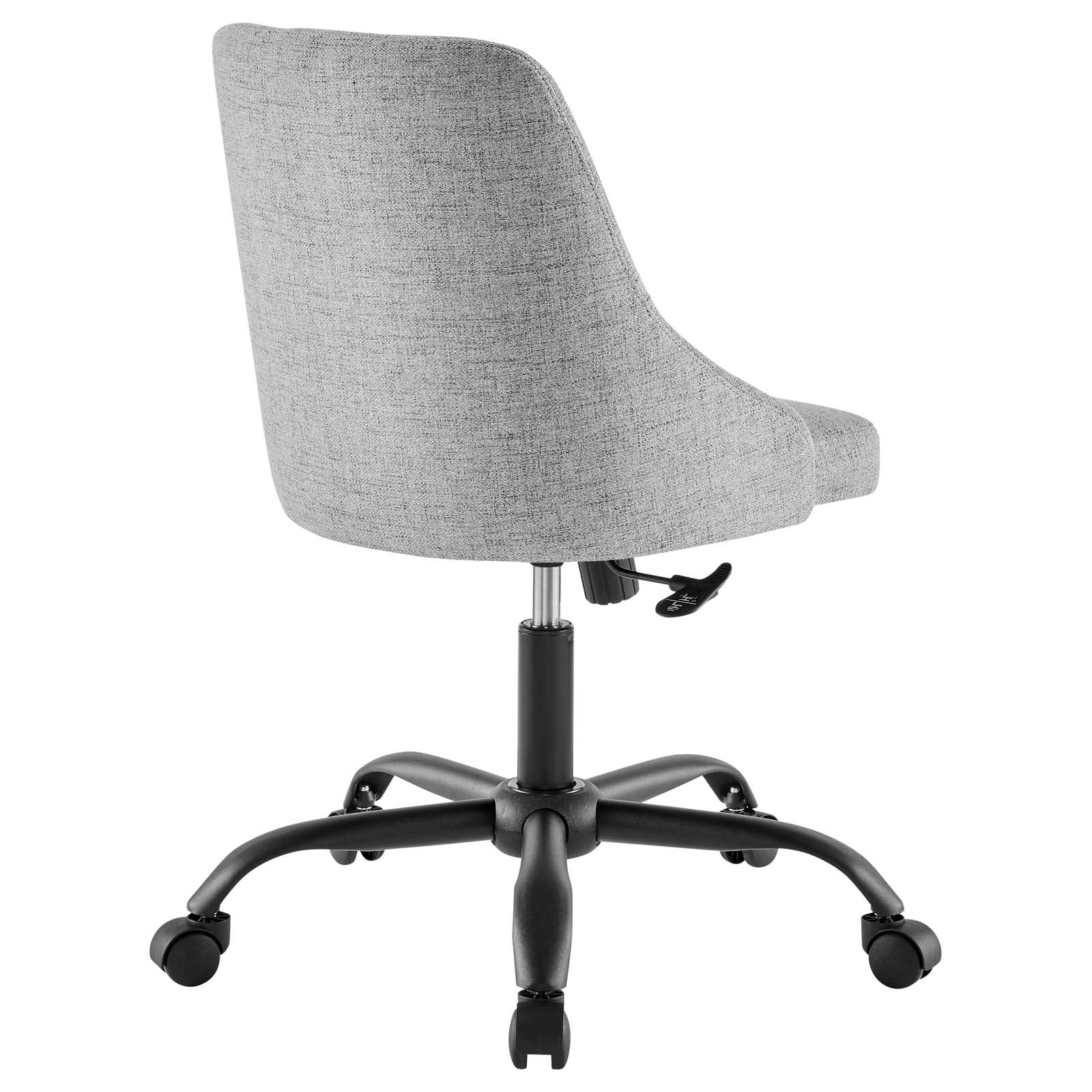 Modway Task Chairs - Distinct Tufted Swivel Upholstered Office Chair Black Light Gray