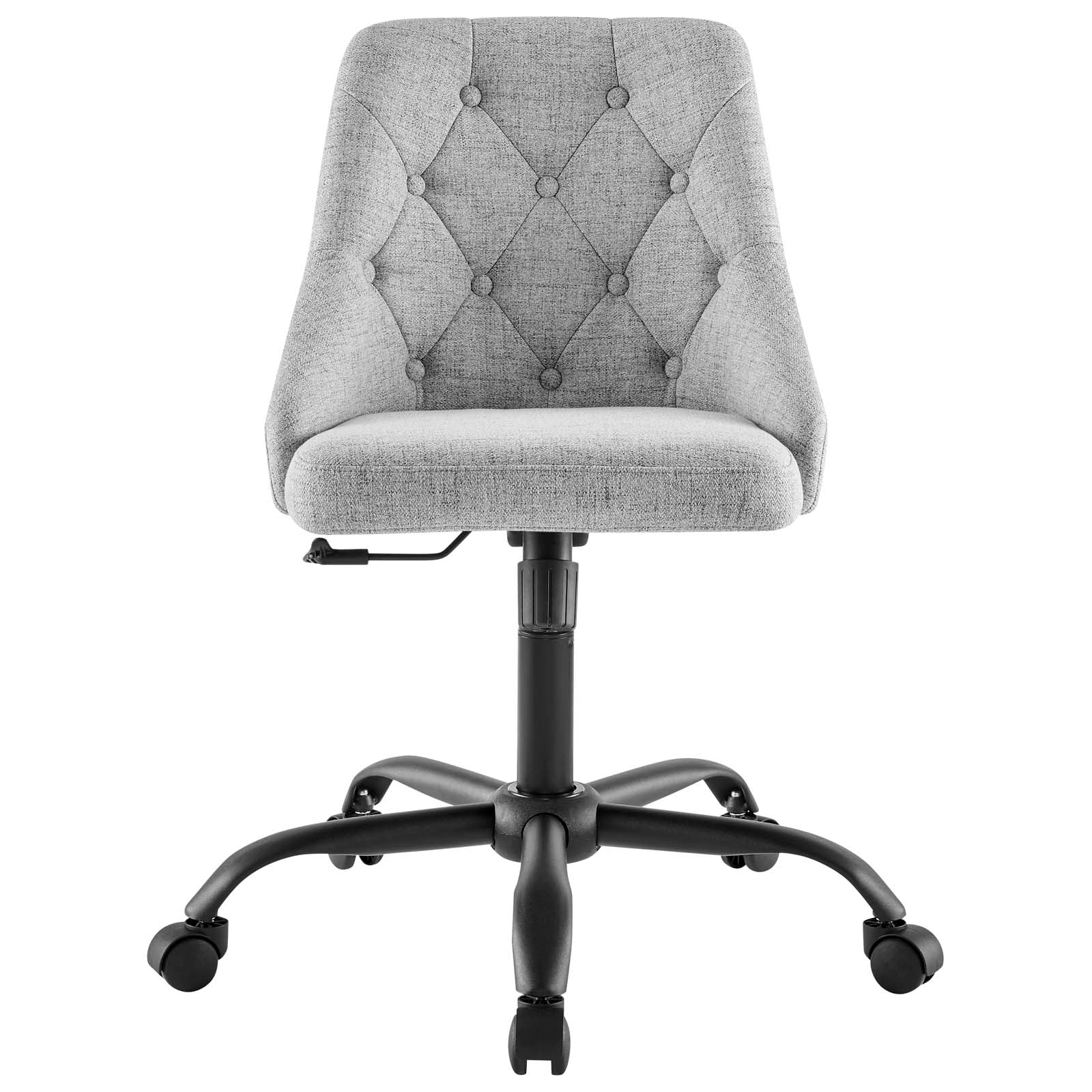 Modway Task Chairs - Distinct Tufted Swivel Upholstered Office Chair Black Light Gray