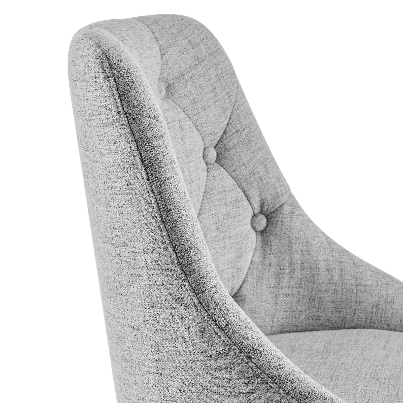 Modway Task Chairs - Distinct Tufted Swivel Upholstered Office Chair Black Light Gray