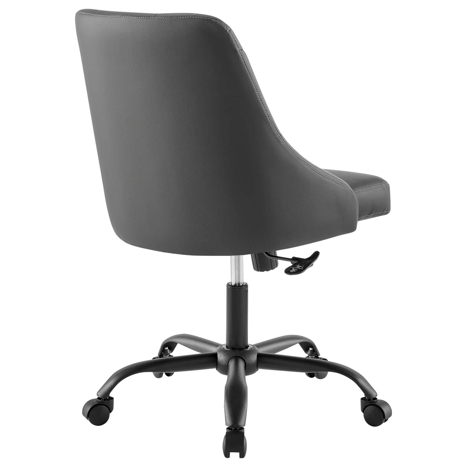 Modway Task Chairs - Distinct Tufted Swivel Vegan Leather Office Chair Black Gray