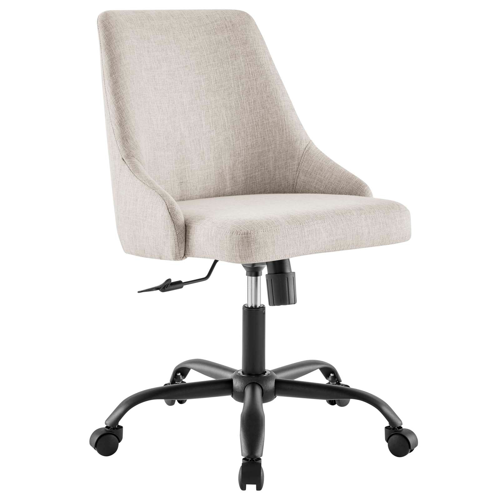Modway Task Chairs - Designate Swivel Upholstered Office Chair Black Beige