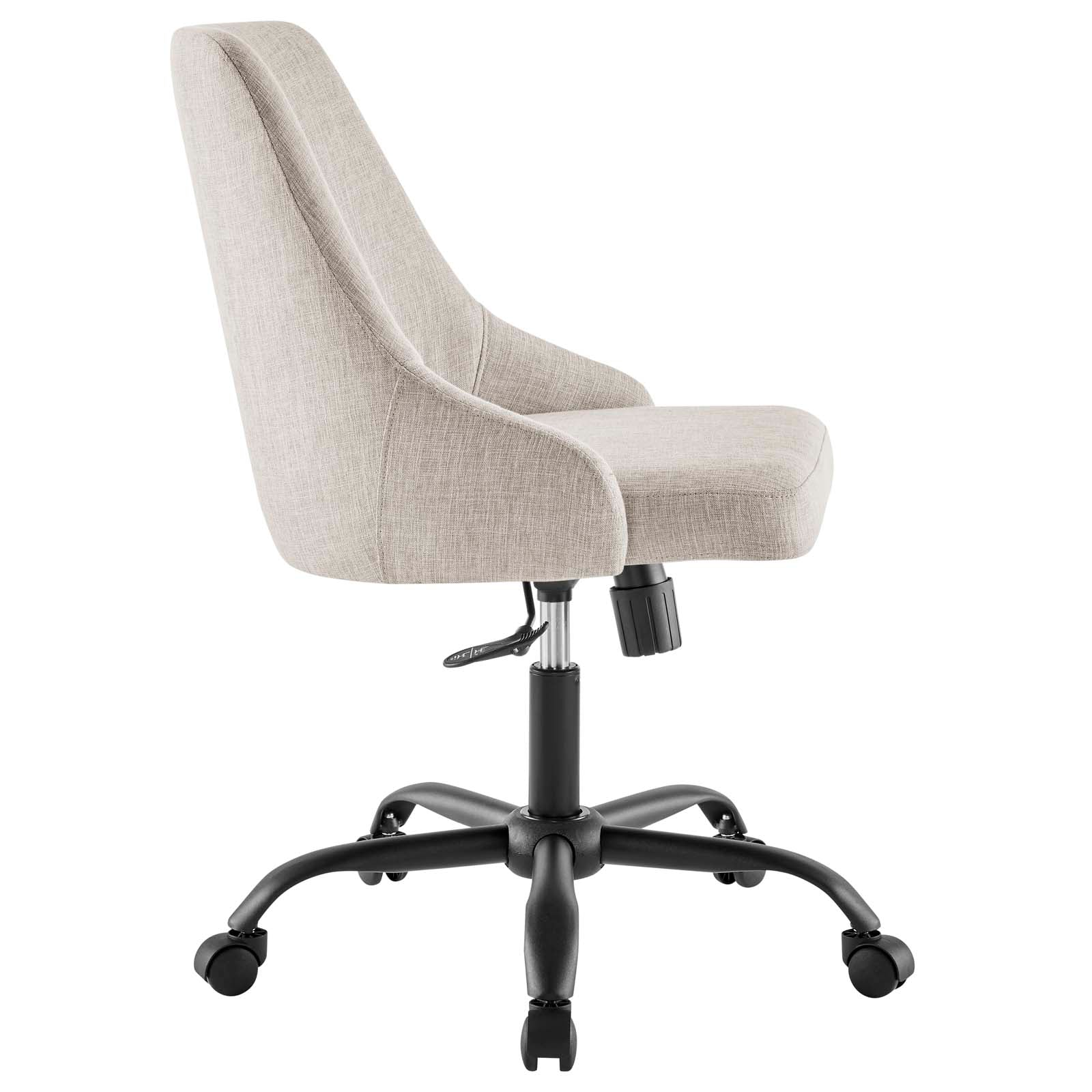 Modway Task Chairs - Designate Swivel Upholstered Office Chair Black Beige