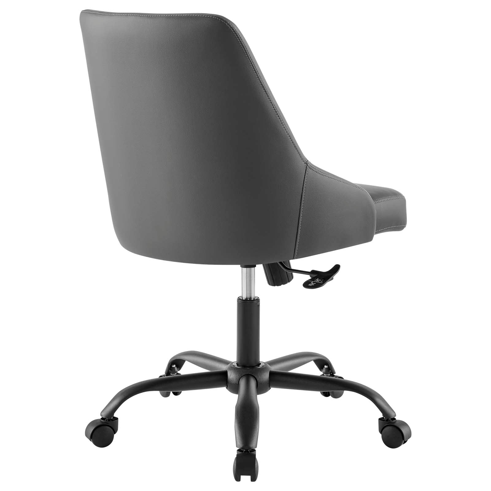 Modway Task Chairs - Designate Swivel Vegan Leather Office Chair Black Gray