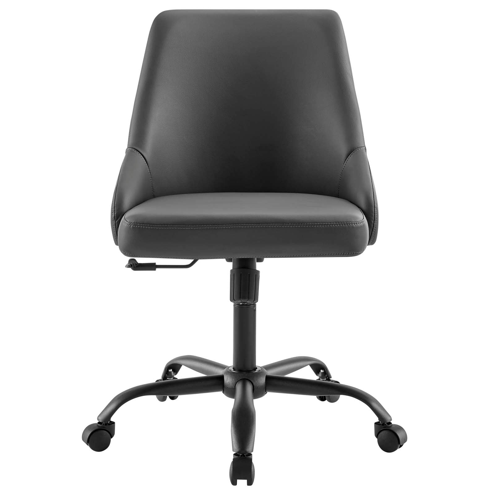 Modway Task Chairs - Designate Swivel Vegan Leather Office Chair Black Gray