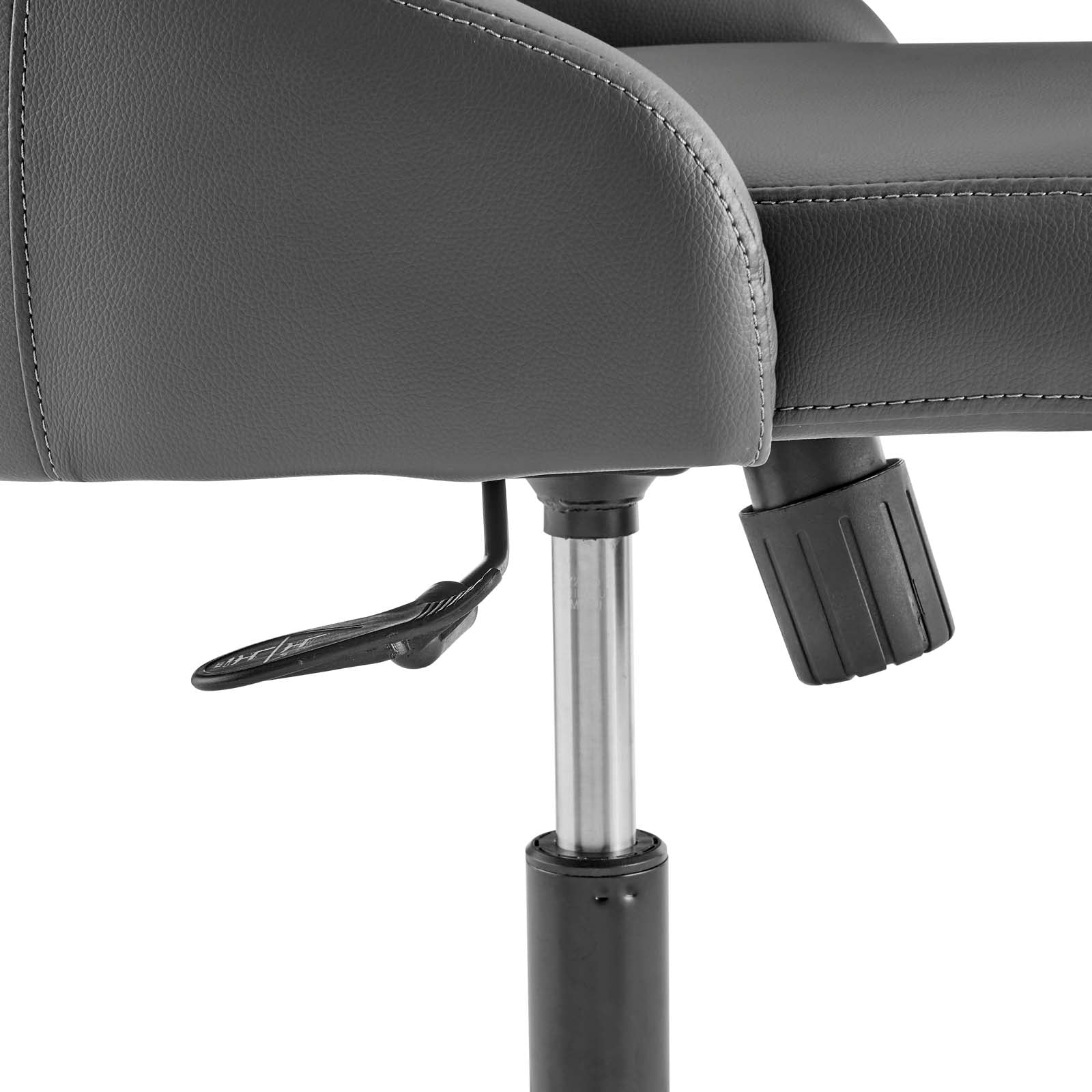 Modway Task Chairs - Designate Swivel Vegan Leather Office Chair Black Gray