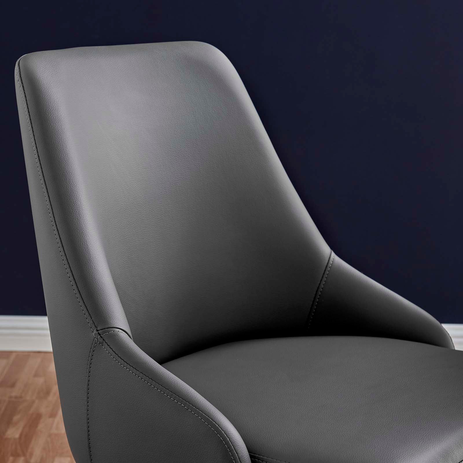 Modway Task Chairs - Designate Swivel Vegan Leather Office Chair Black Gray