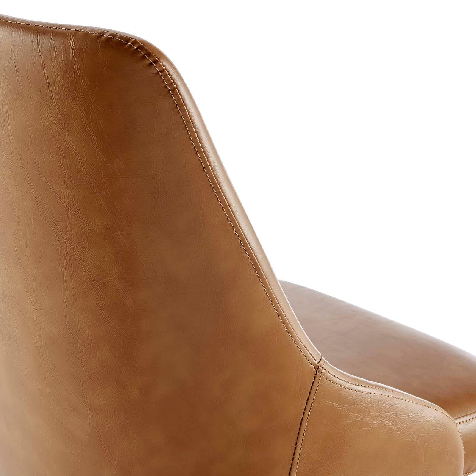 Modway Task Chairs - Designate Swivel Vegan Leather Office Chair Black Tan
