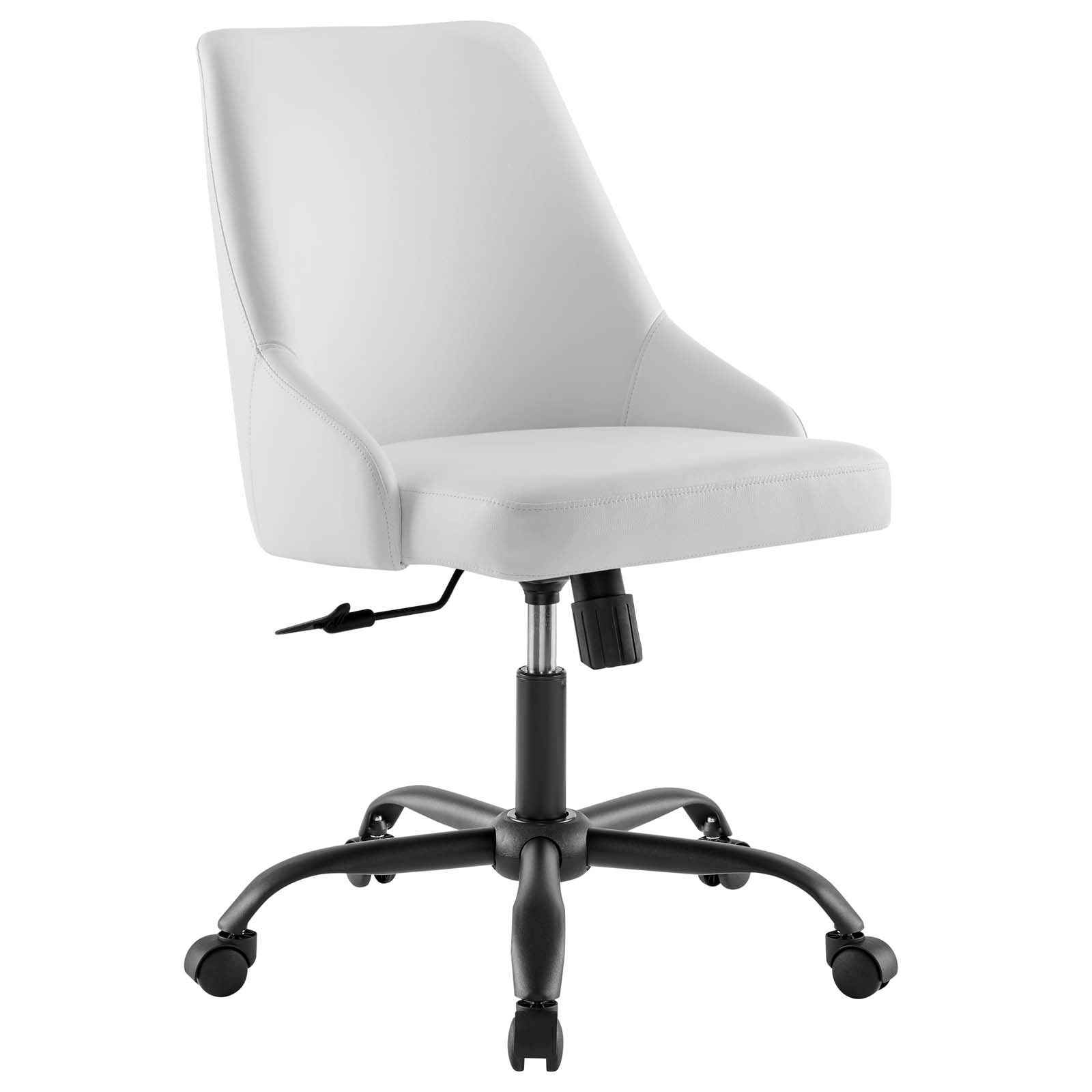 Modway Task Chairs - Designate Swivel Vegan Leather Office Chair Black White