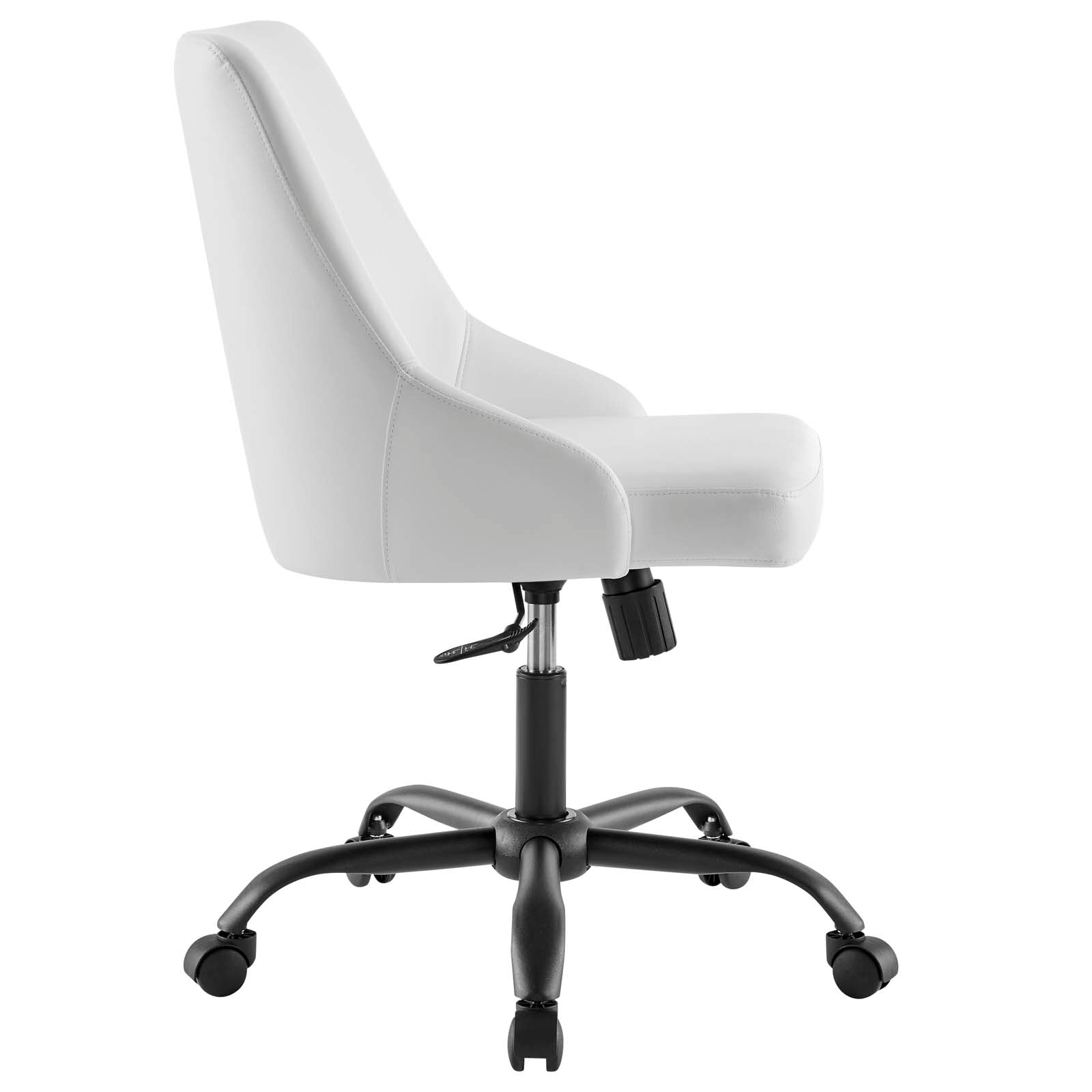 Modway Task Chairs - Designate Swivel Vegan Leather Office Chair Black White