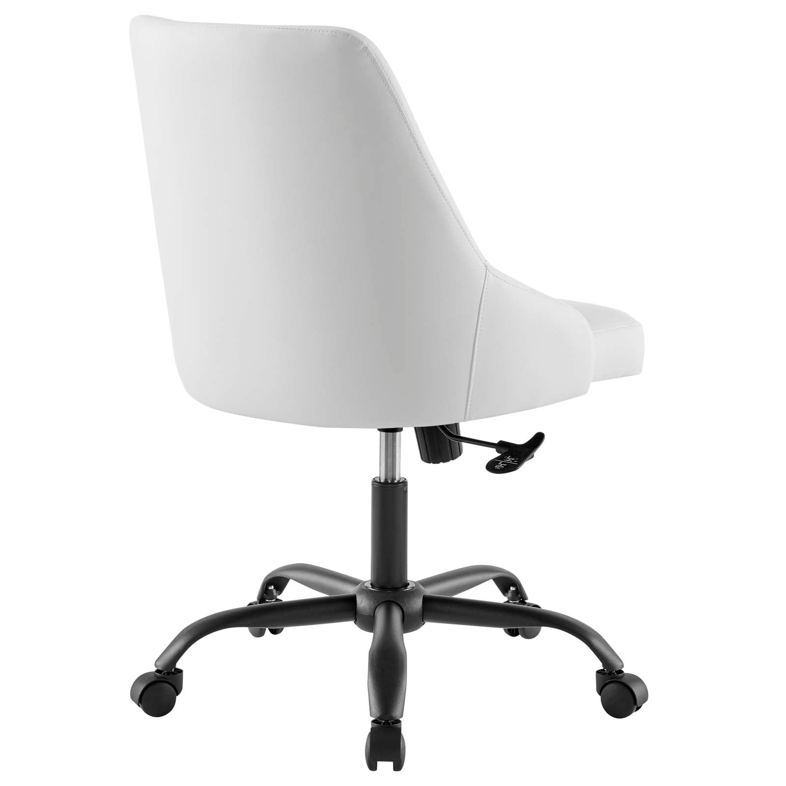Modway Task Chairs - Designate Swivel Vegan Leather Office Chair Black White