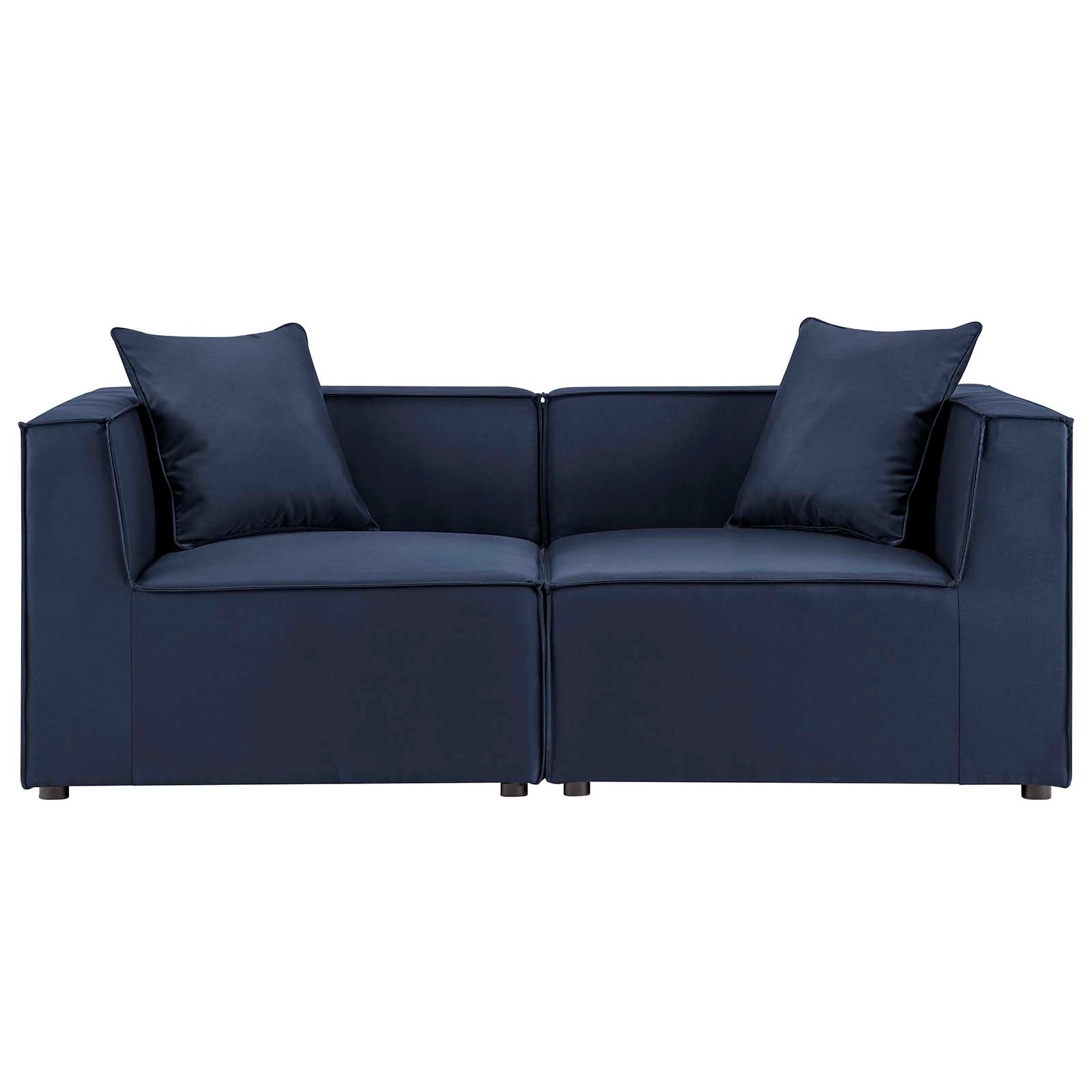 Modway Outdoor Sofas - Saybrook Outdoor Patio Upholstered 2-Piece Sectional Sofa Loveseat Navy