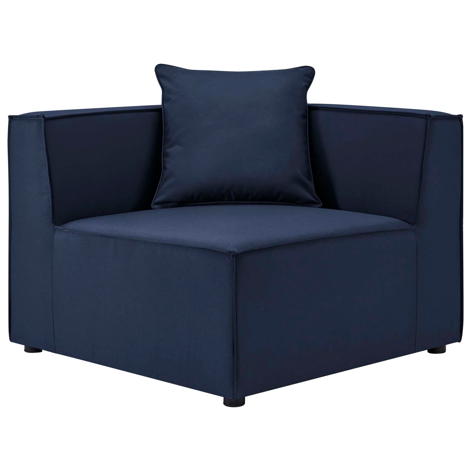 Modway Outdoor Sofas - Saybrook 138" Outdoor Patio Upholstered 5-Piece Sectional Sofa Navy