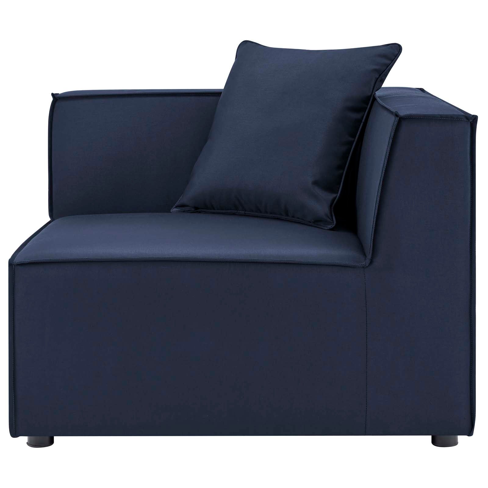 Modway Outdoor Sofas - Saybrook 138" Outdoor Patio Upholstered 5-Piece Sectional Sofa Navy