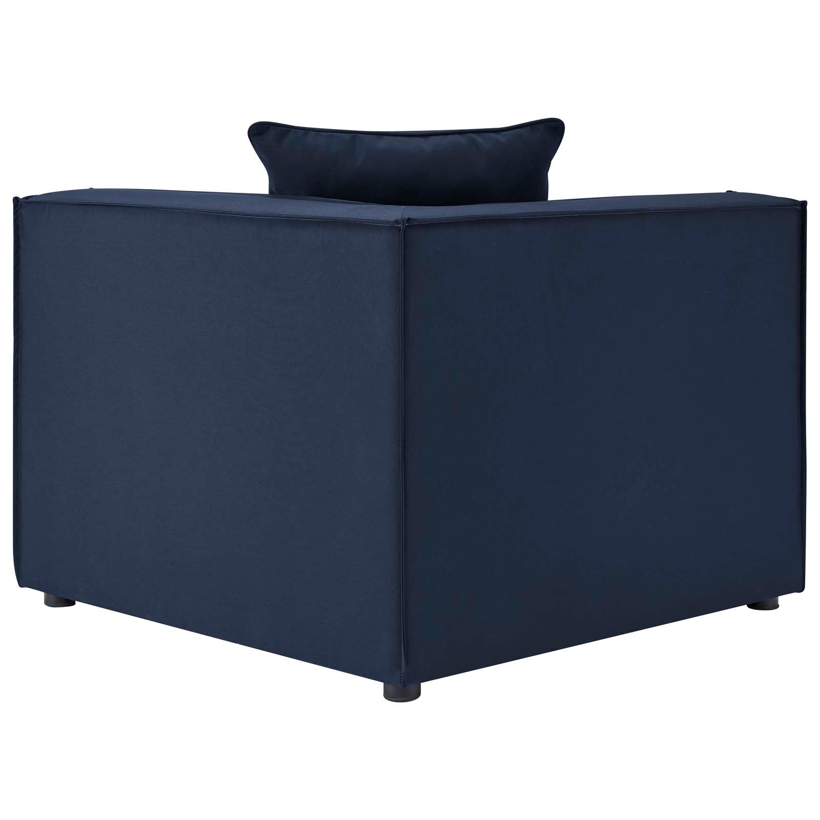 Modway Outdoor Sofas - Saybrook 138" Outdoor Patio Upholstered 5-Piece Sectional Sofa Navy